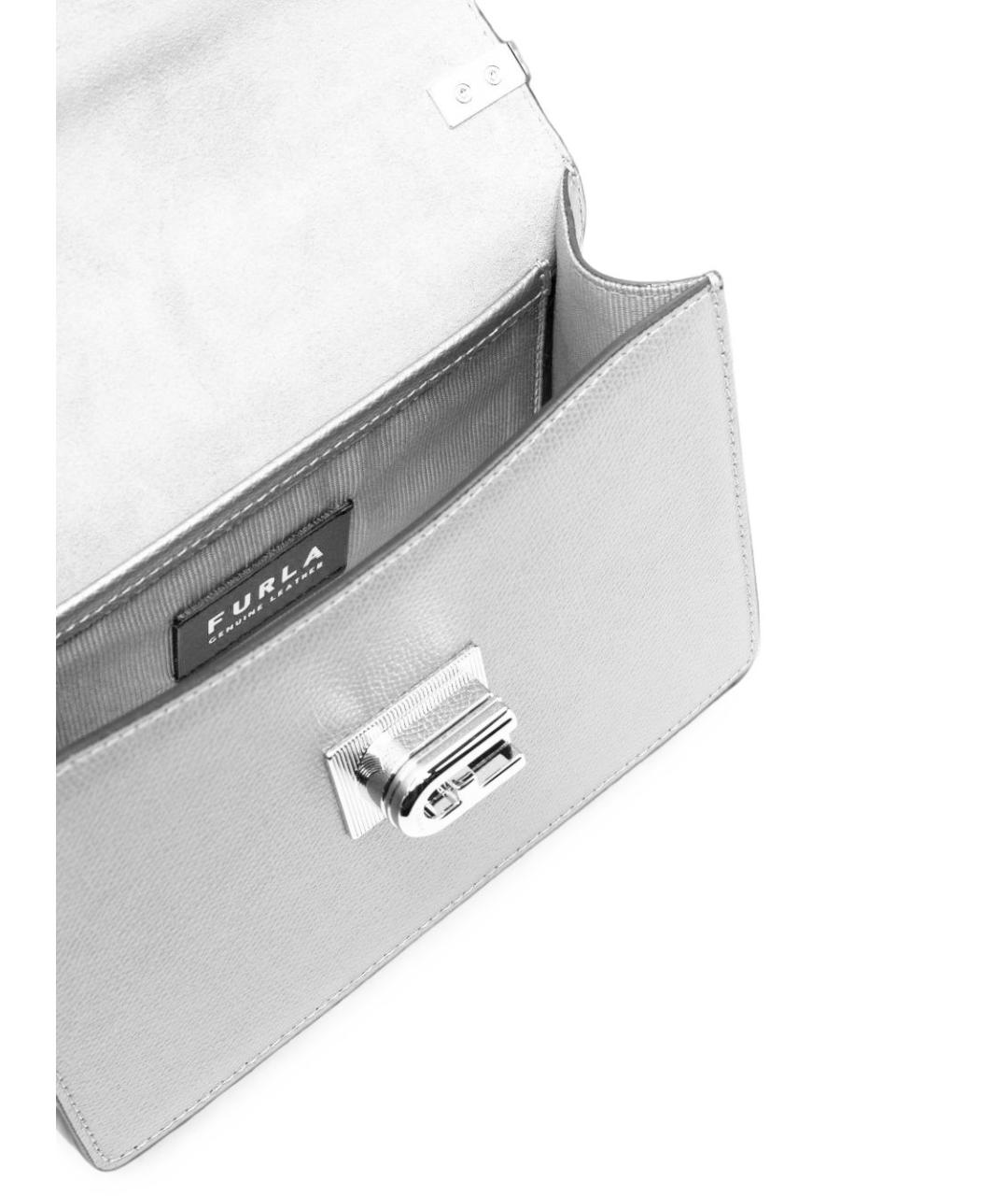 FURLA Серебряная кожаная сумка через плечо, фото 2