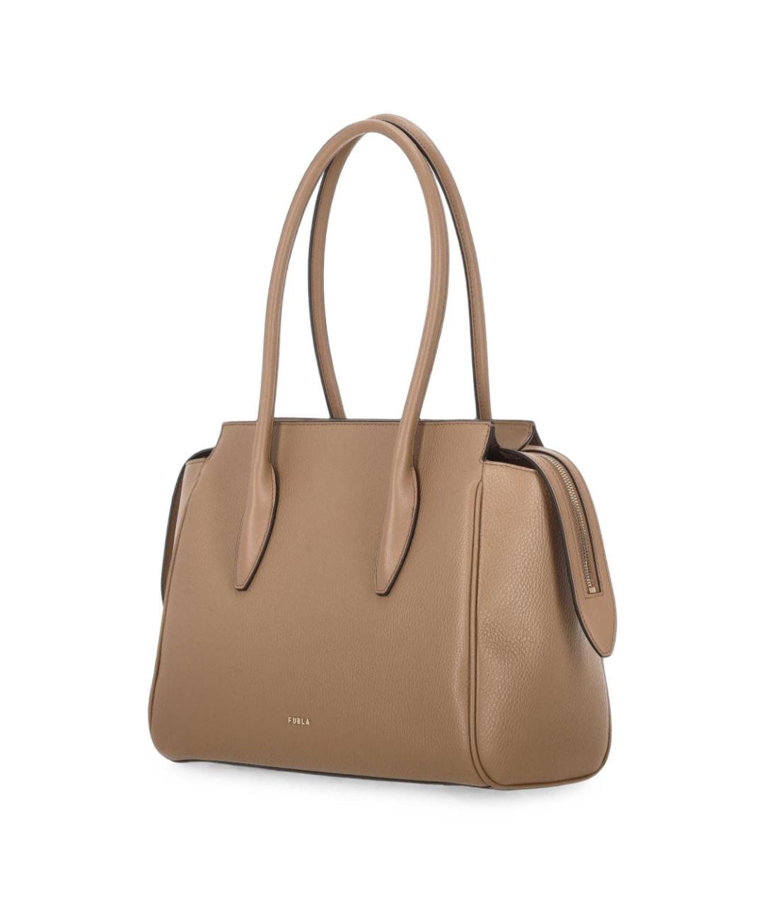 FURLA Бежевая кожаная сумка тоут, фото 2