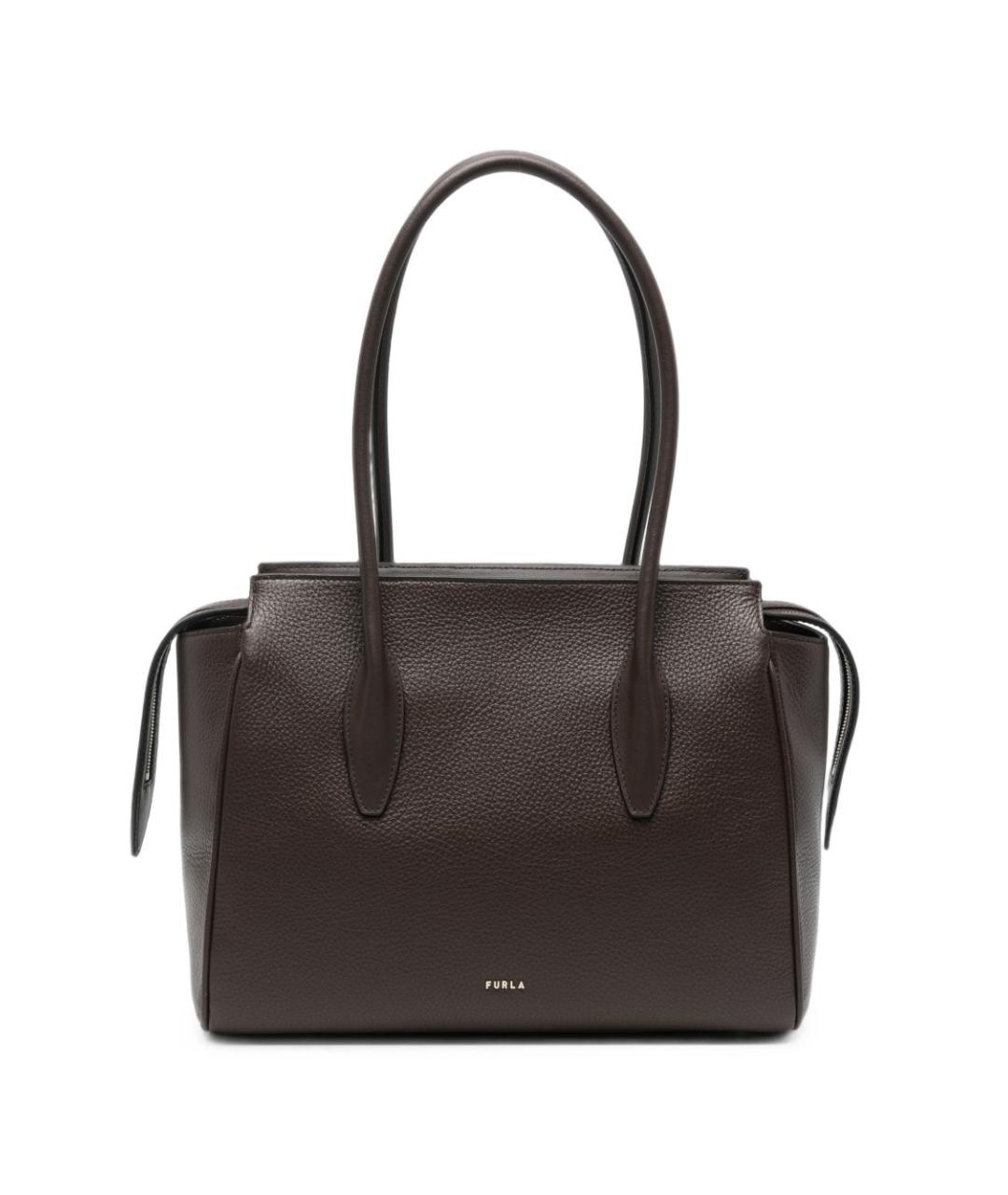 FURLA Коричневая кожаная сумка тоут, фото 1