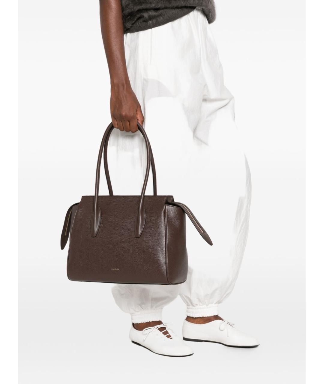 FURLA Коричневая кожаная сумка тоут, фото 2