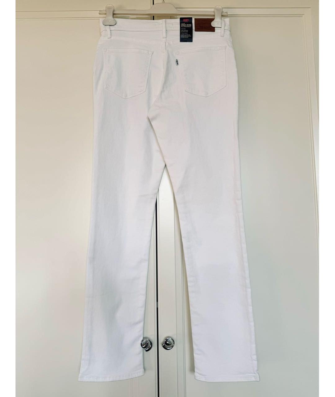 LEVI'S Белые хлопко-эластановые прямые джинсы, фото 5