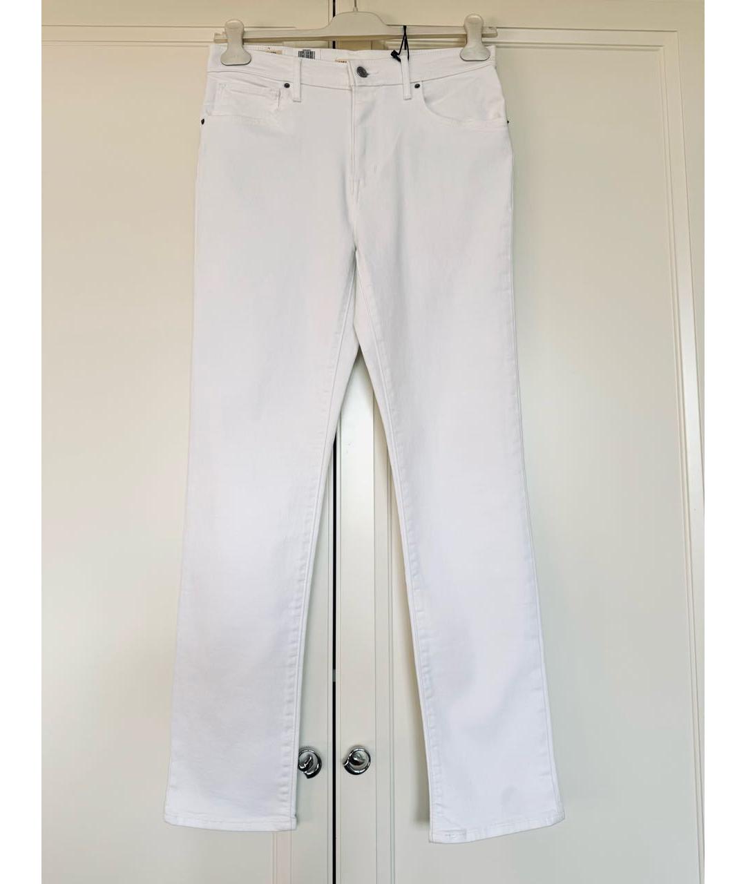 LEVI'S Белые хлопко-эластановые прямые джинсы, фото 9