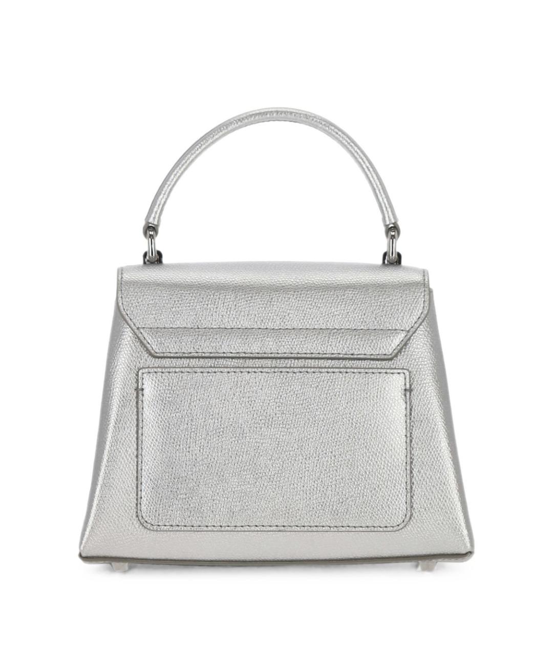 FURLA Серебряная кожаная сумка с короткими ручками, фото 3