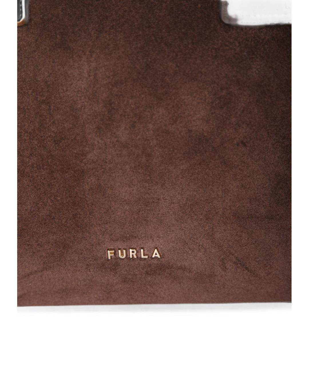 FURLA Коричневая кожаная сумка тоут, фото 3