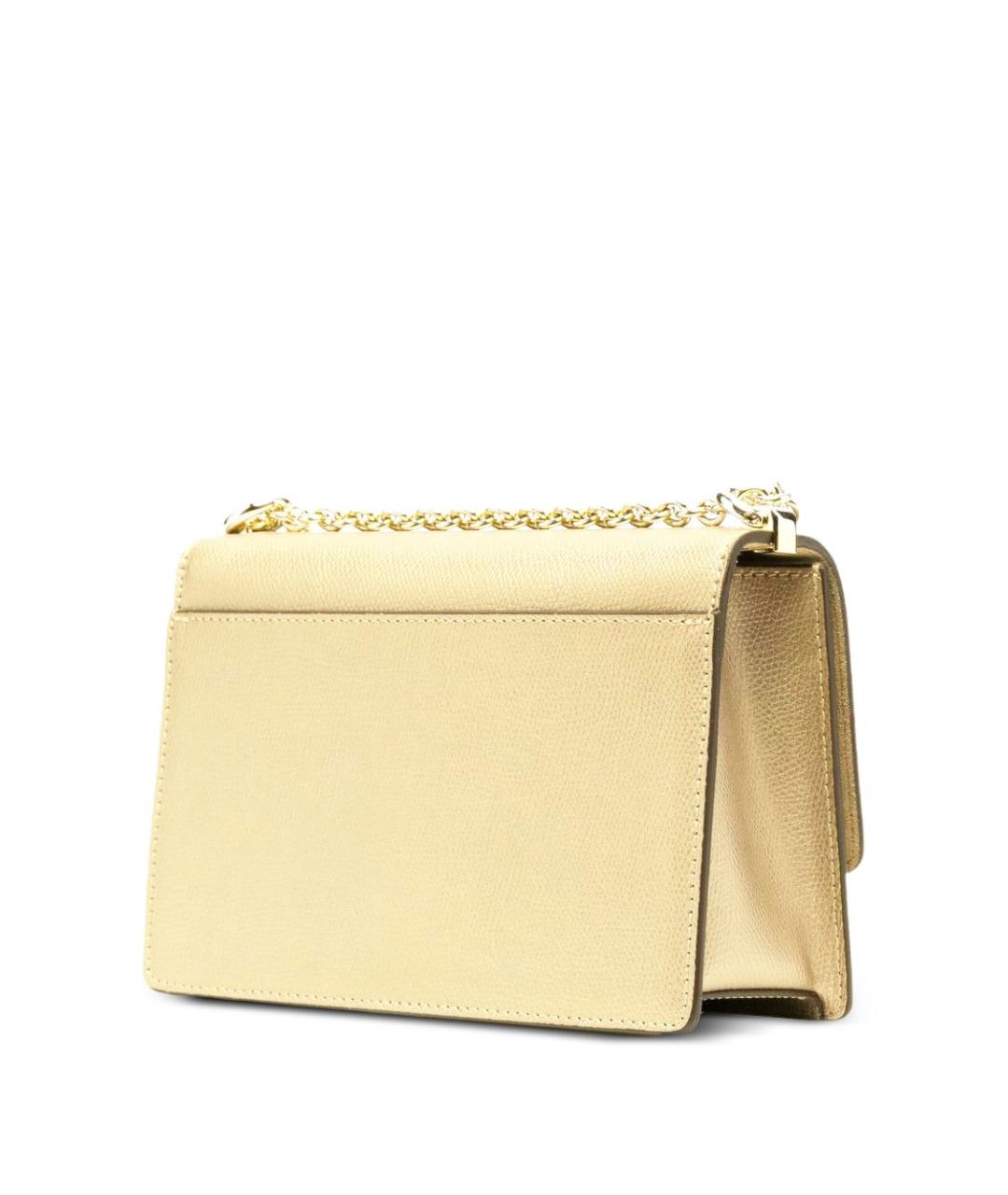FURLA Золотая кожаная сумка через плечо, фото 3