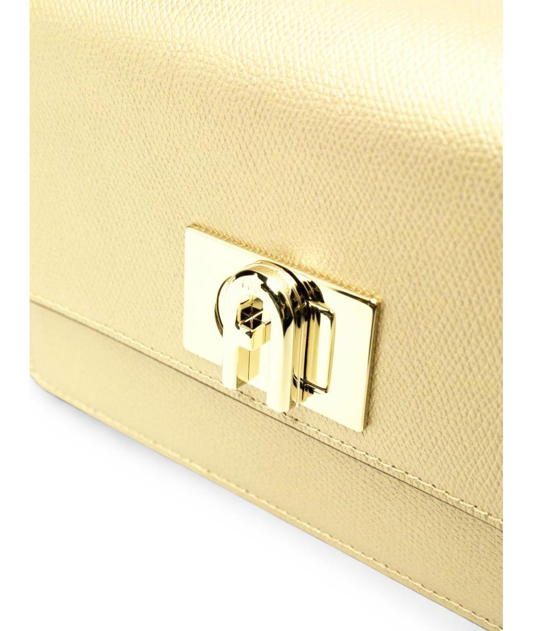 FURLA Золотая кожаная сумка через плечо, фото 2