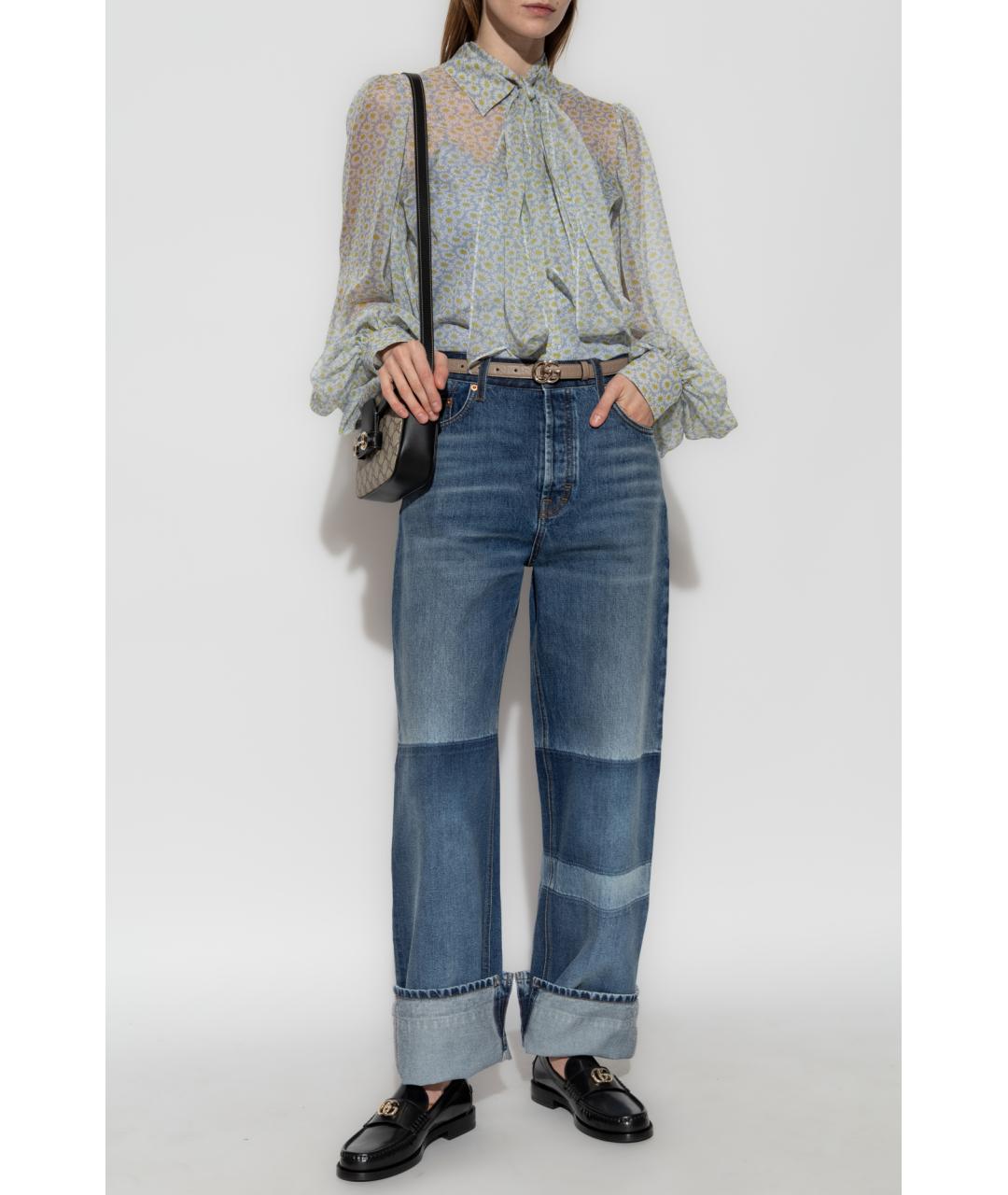 GUCCI Синие хлопковые прямые джинсы, фото 6