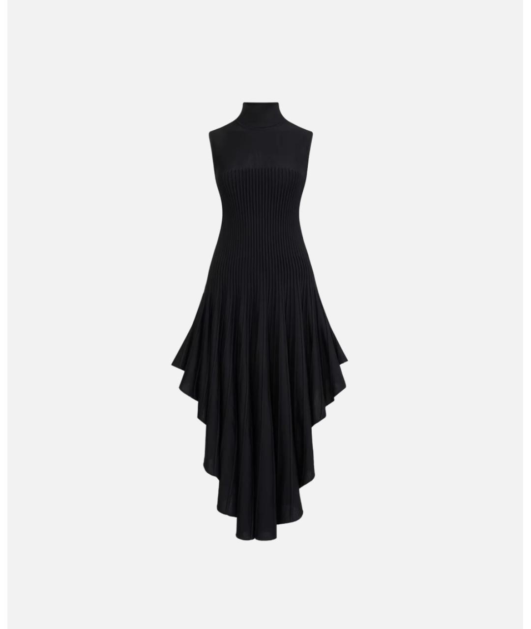 ALAIA Черное шерстяное повседневное платье, фото 6
