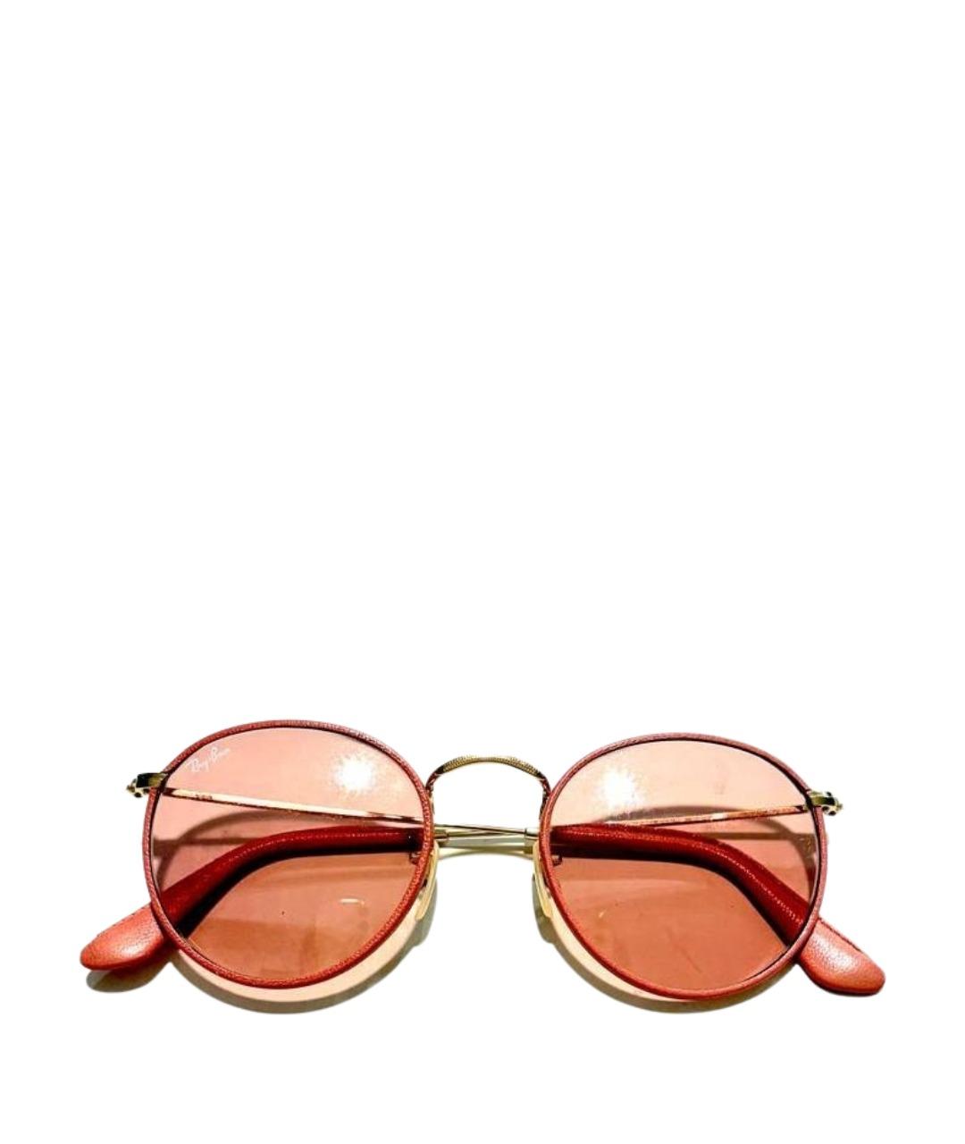 RAY BAN Розовые металлические солнцезащитные очки, фото 1