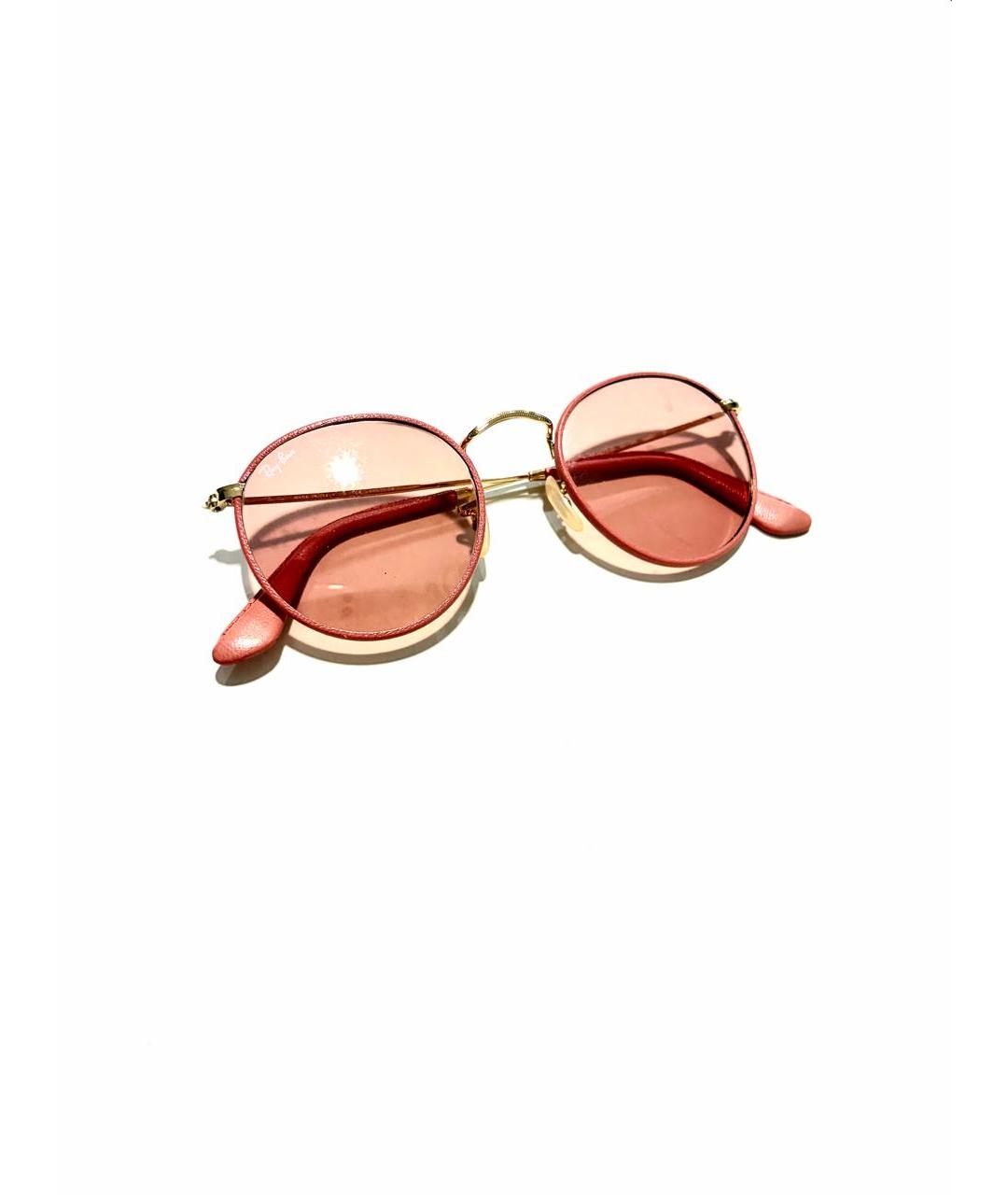 RAY BAN Розовые металлические солнцезащитные очки, фото 4