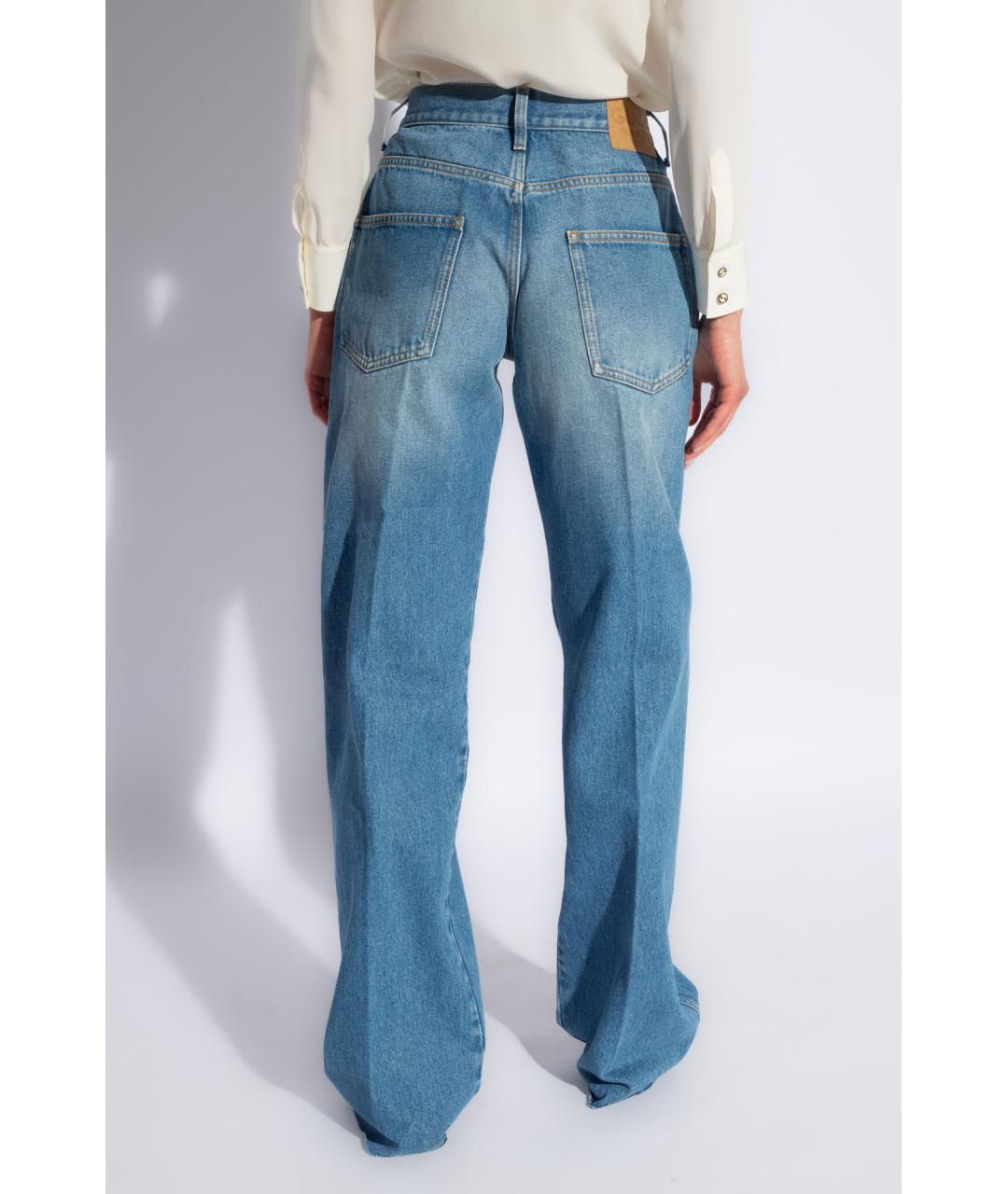GUCCI Синие хлопковые прямые джинсы, фото 3