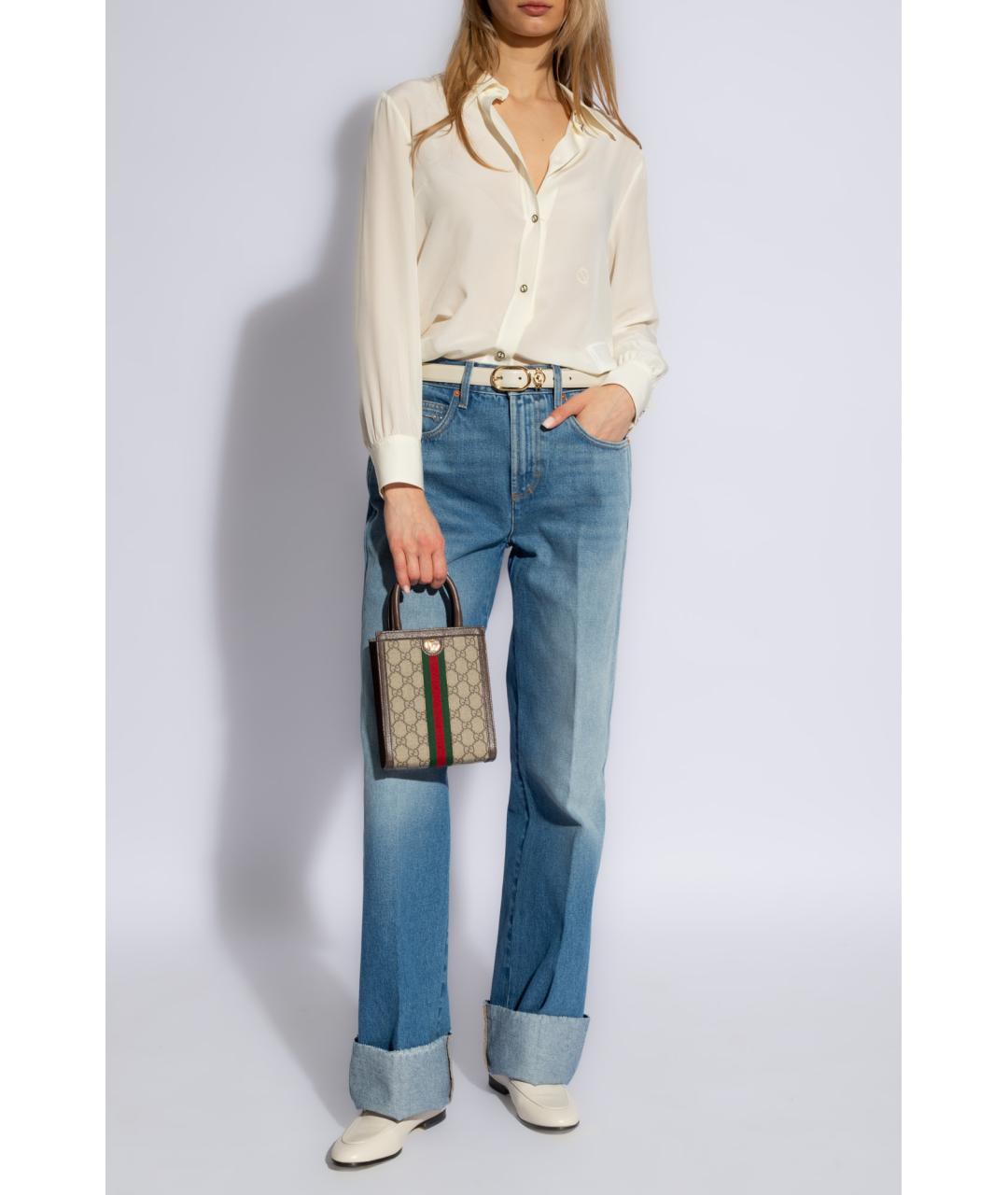 GUCCI Синие хлопковые прямые джинсы, фото 4