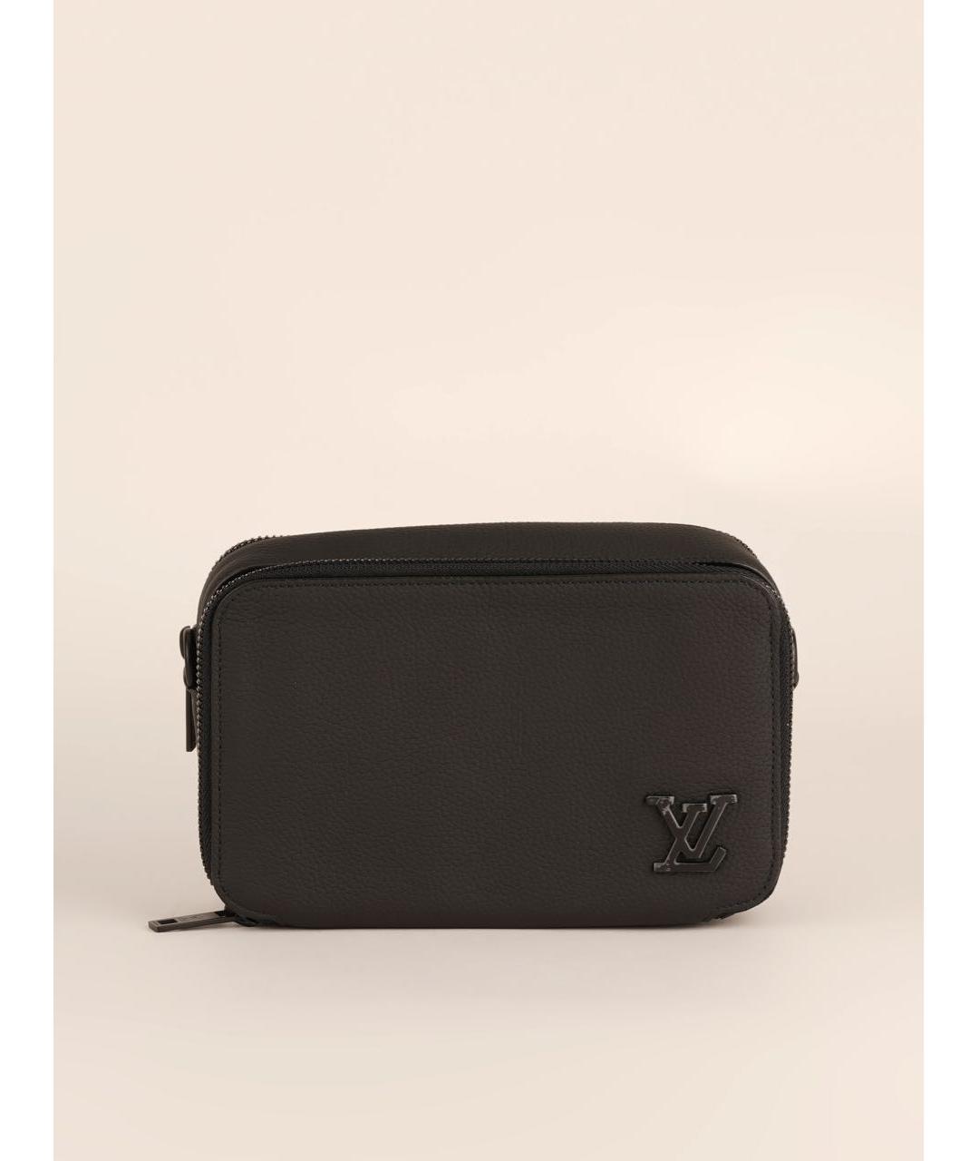 LOUIS VUITTON Черная кожаная сумка на плечо, фото 3