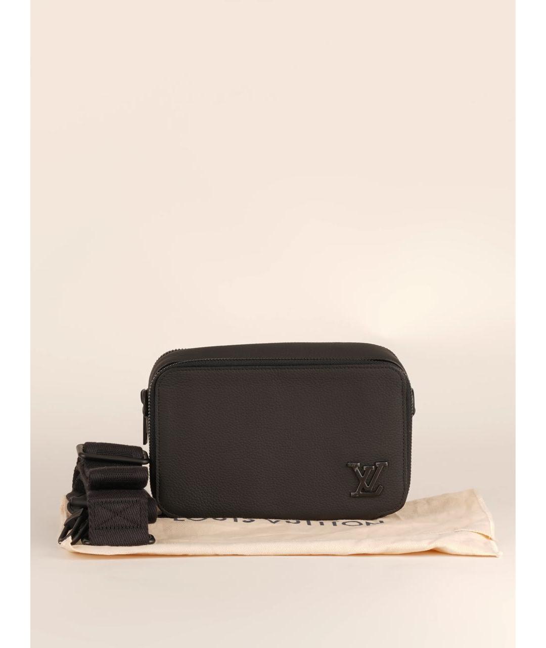 LOUIS VUITTON Черная кожаная сумка на плечо, фото 2