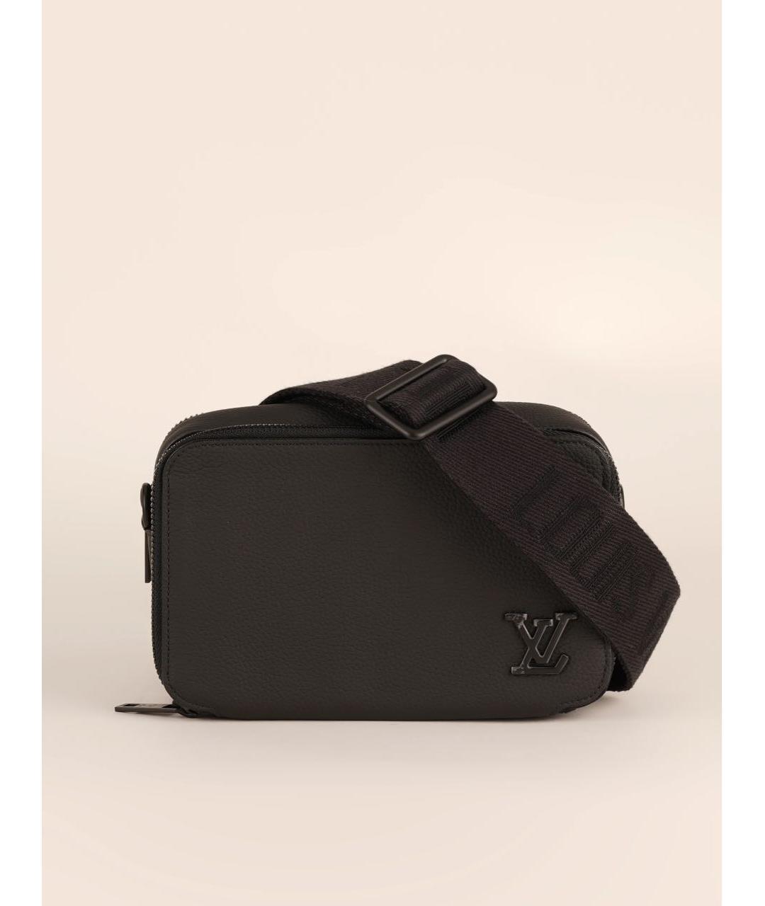 LOUIS VUITTON Черная кожаная сумка на плечо, фото 9