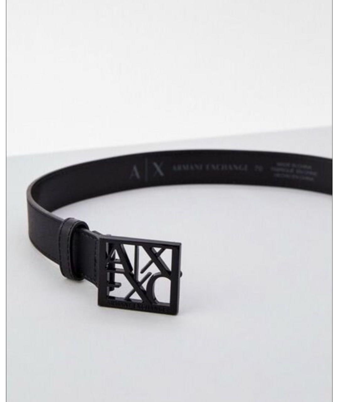 ARMANI EXCHANGE Черный ремень из искусственной кожи, фото 4