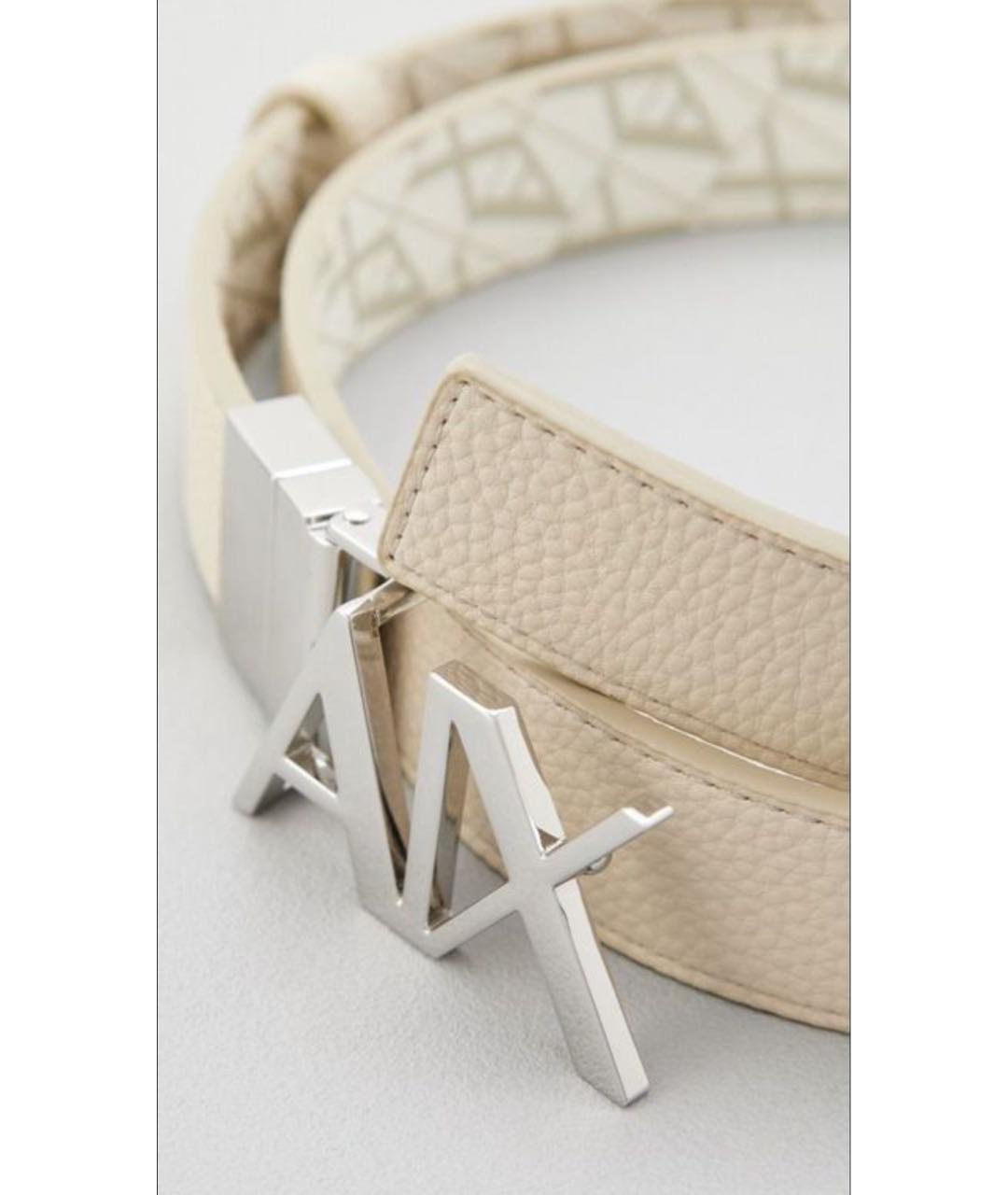 ARMANI EXCHANGE Бежевый ремень из искусственной кожи, фото 2