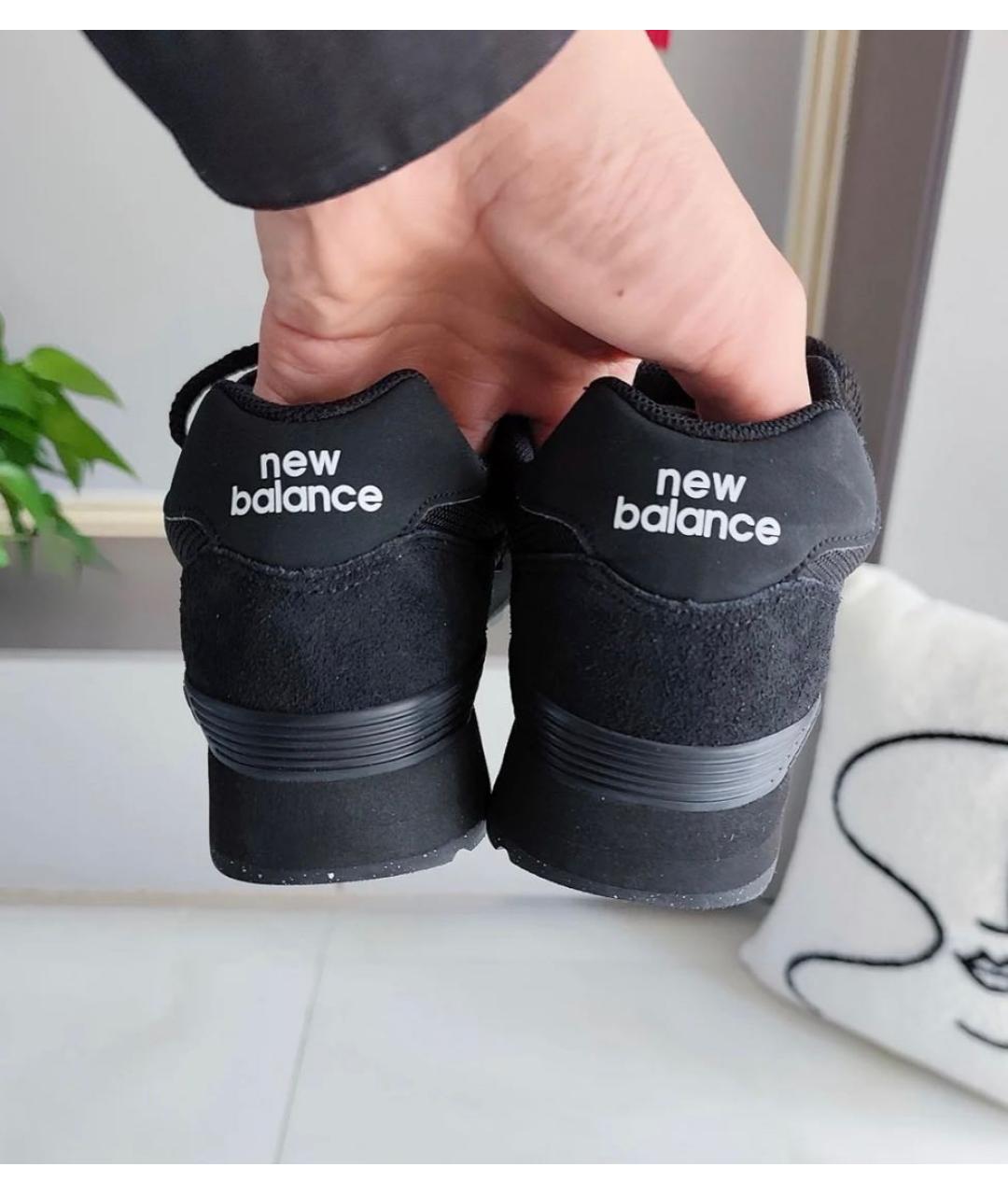 NEW BALANCE Черные замшевые низкие кроссовки / кеды, фото 5
