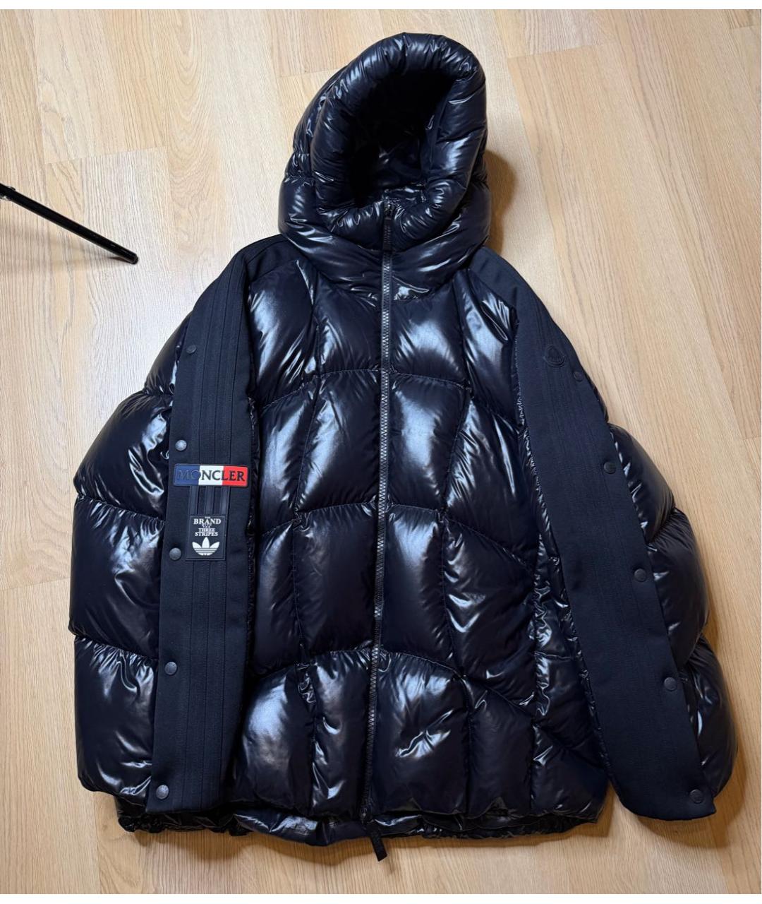 MONCLER Черный пуховик, фото 2