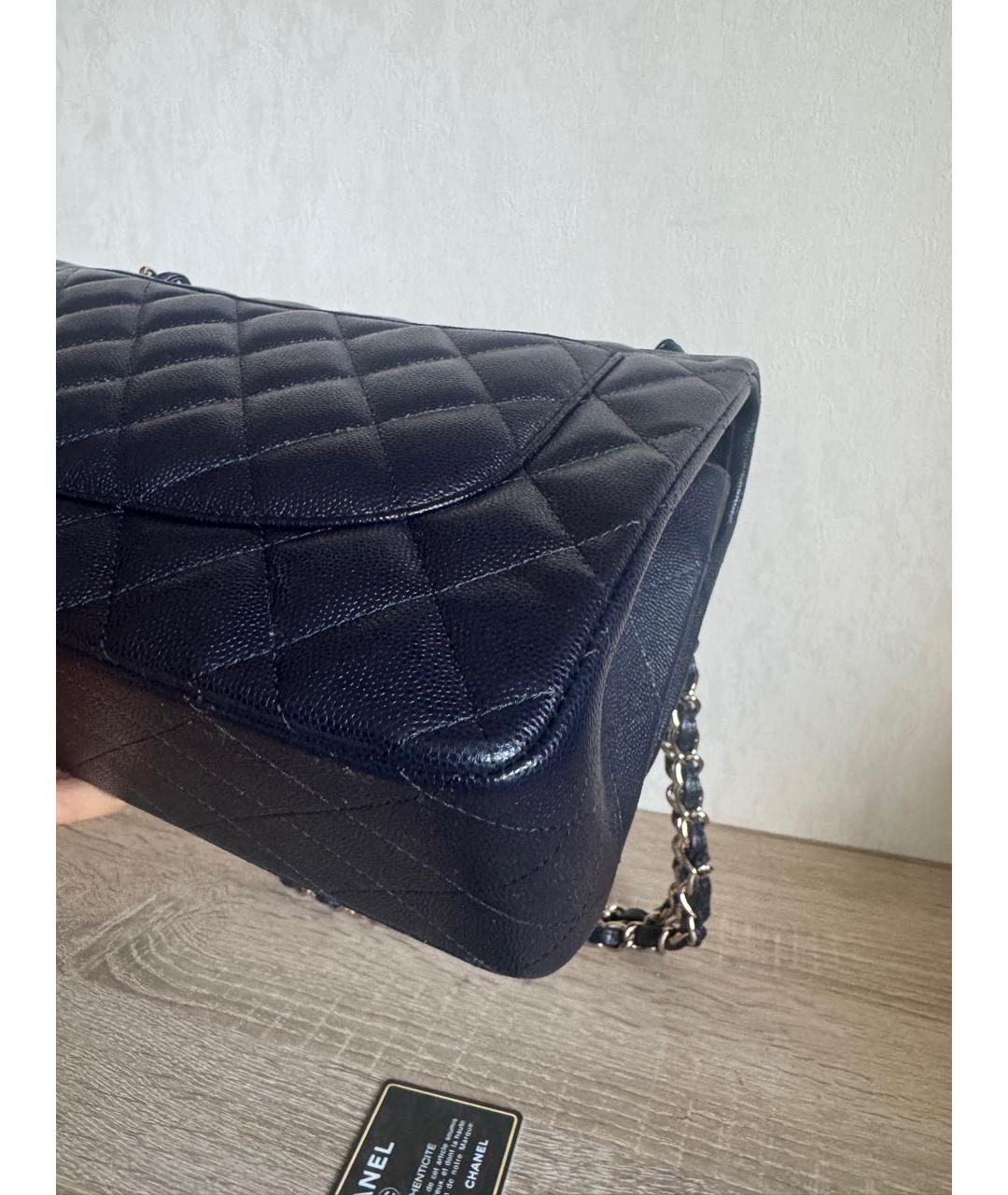 CHANEL Темно-синяя кожаная сумка через плечо, фото 5