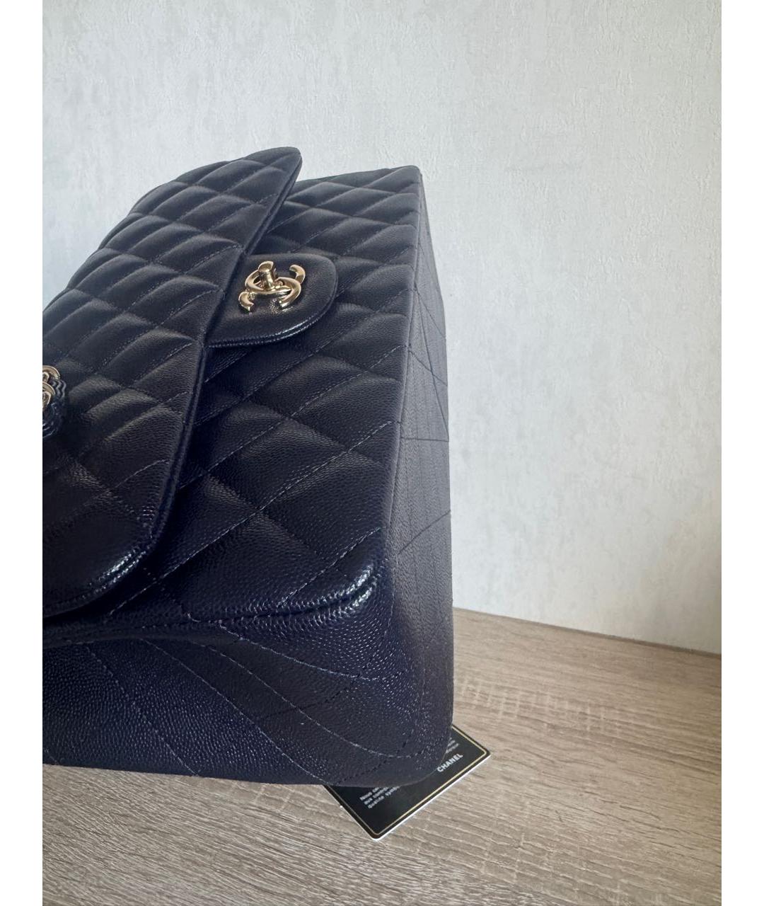 CHANEL Темно-синяя кожаная сумка через плечо, фото 3