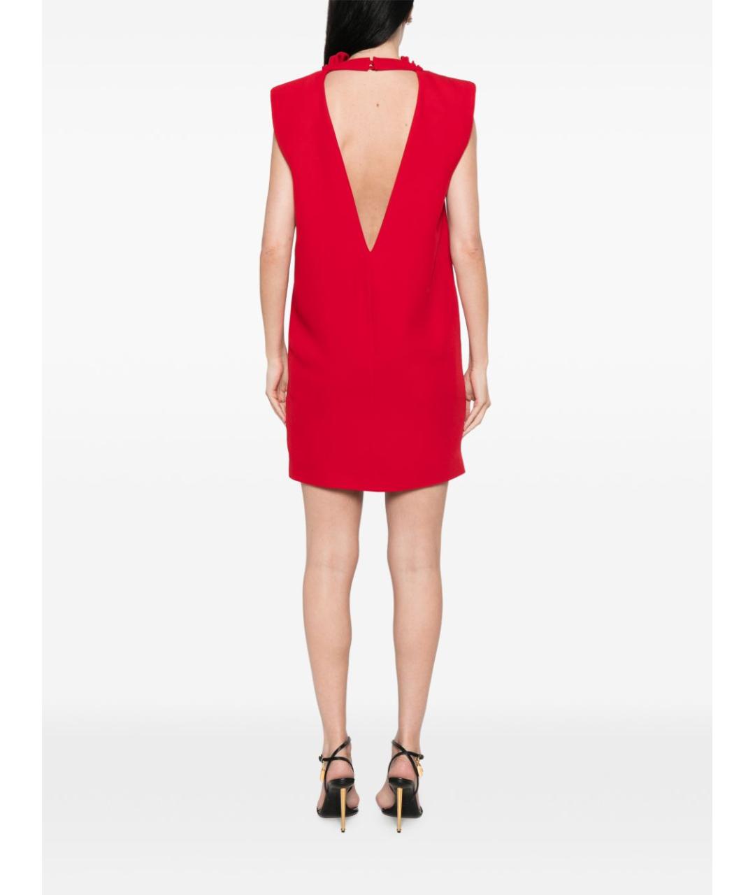 VALENTINO Красное шелковое коктейльное платье, фото 3