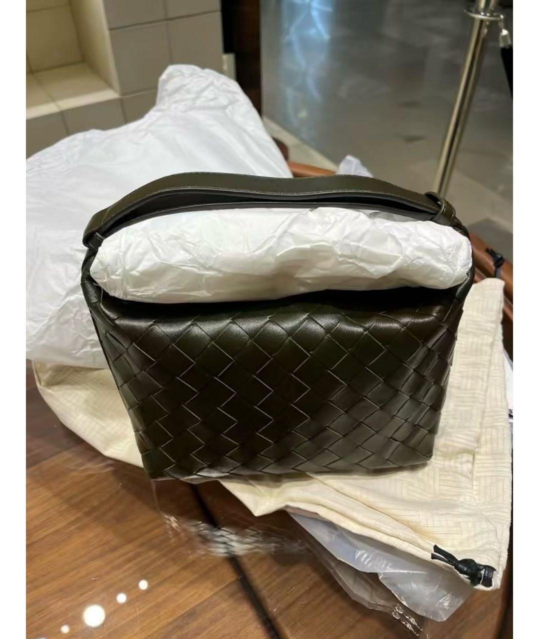 BOTTEGA VENETA Черная кожаная сумка с короткими ручками, фото 5