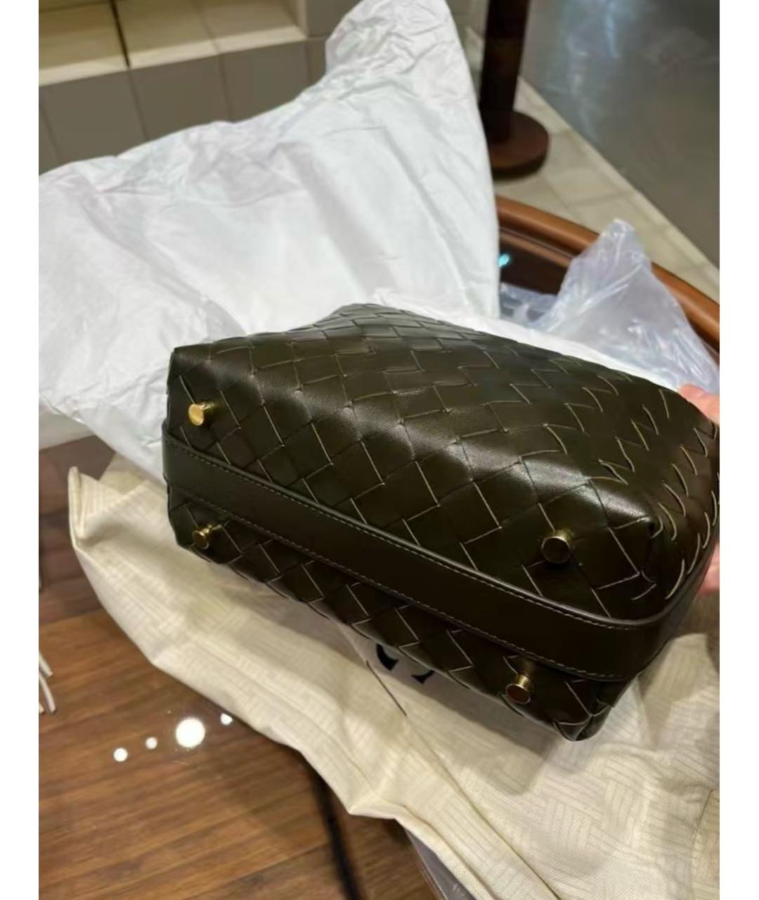 BOTTEGA VENETA Черная кожаная сумка с короткими ручками, фото 6