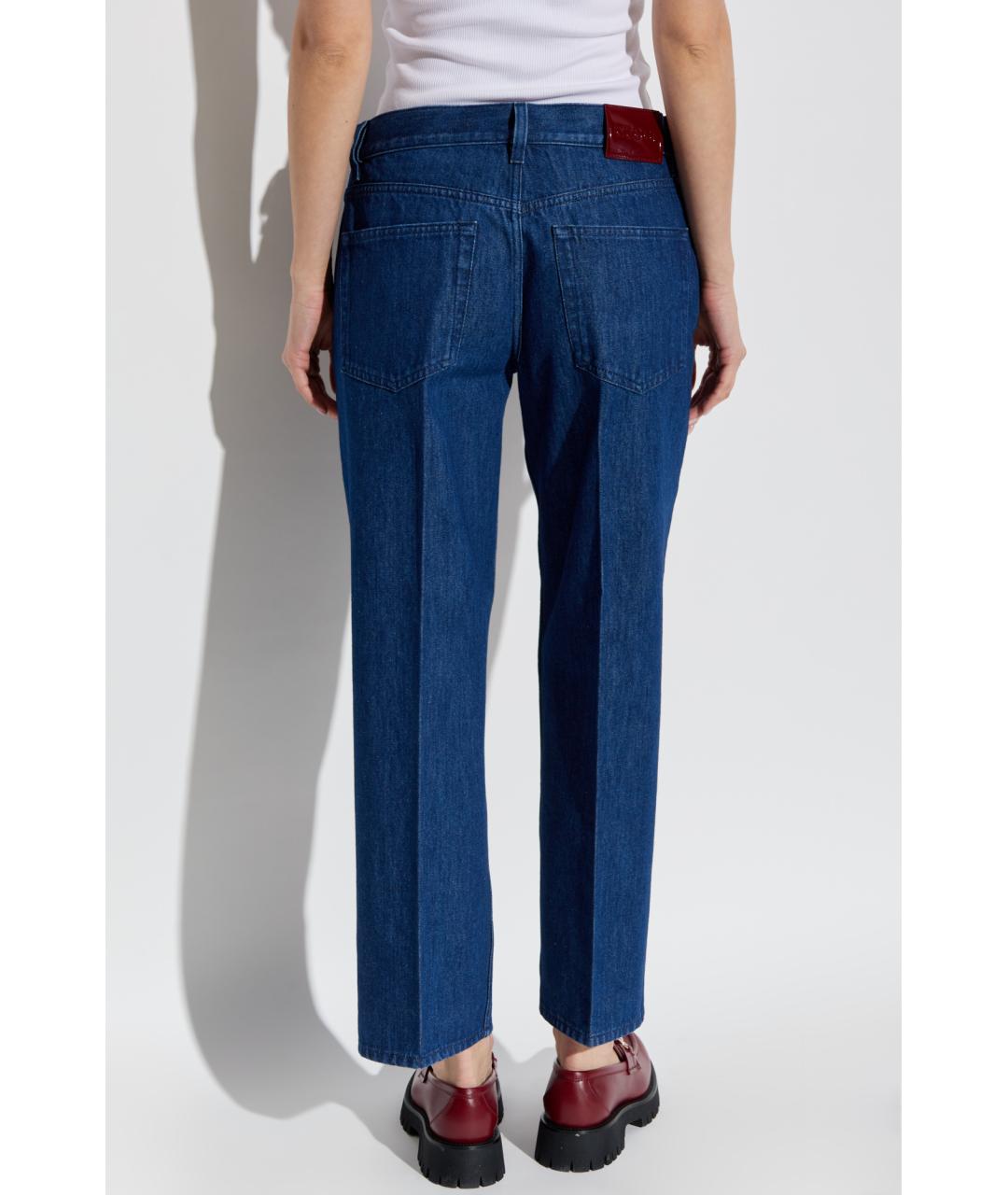 GUCCI Темно-синие хлопковые прямые джинсы, фото 3
