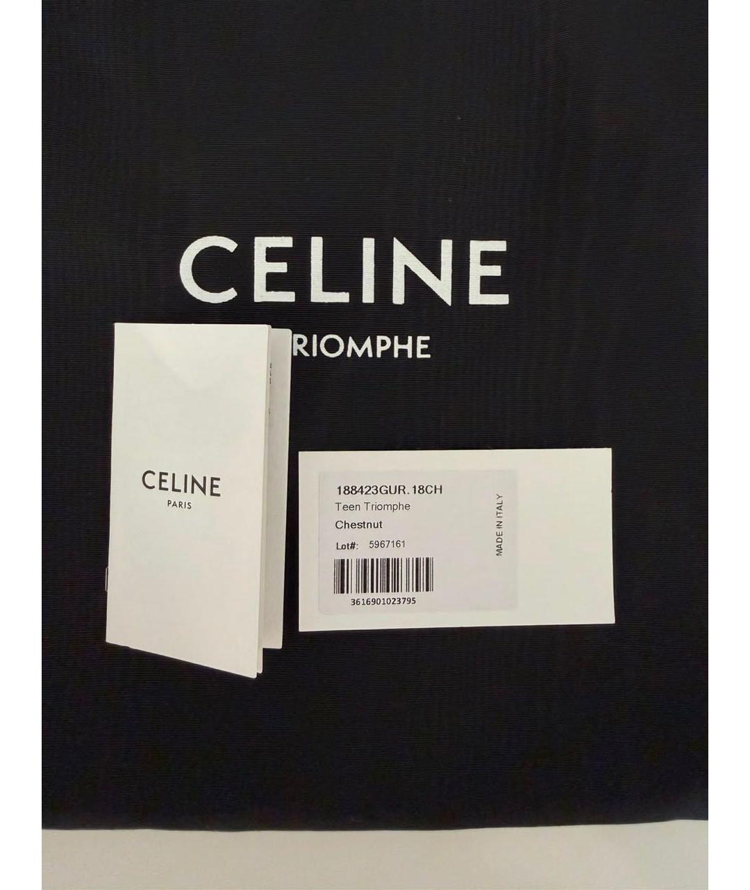 CELINE Коричневая замшевая сумка через плечо, фото 2