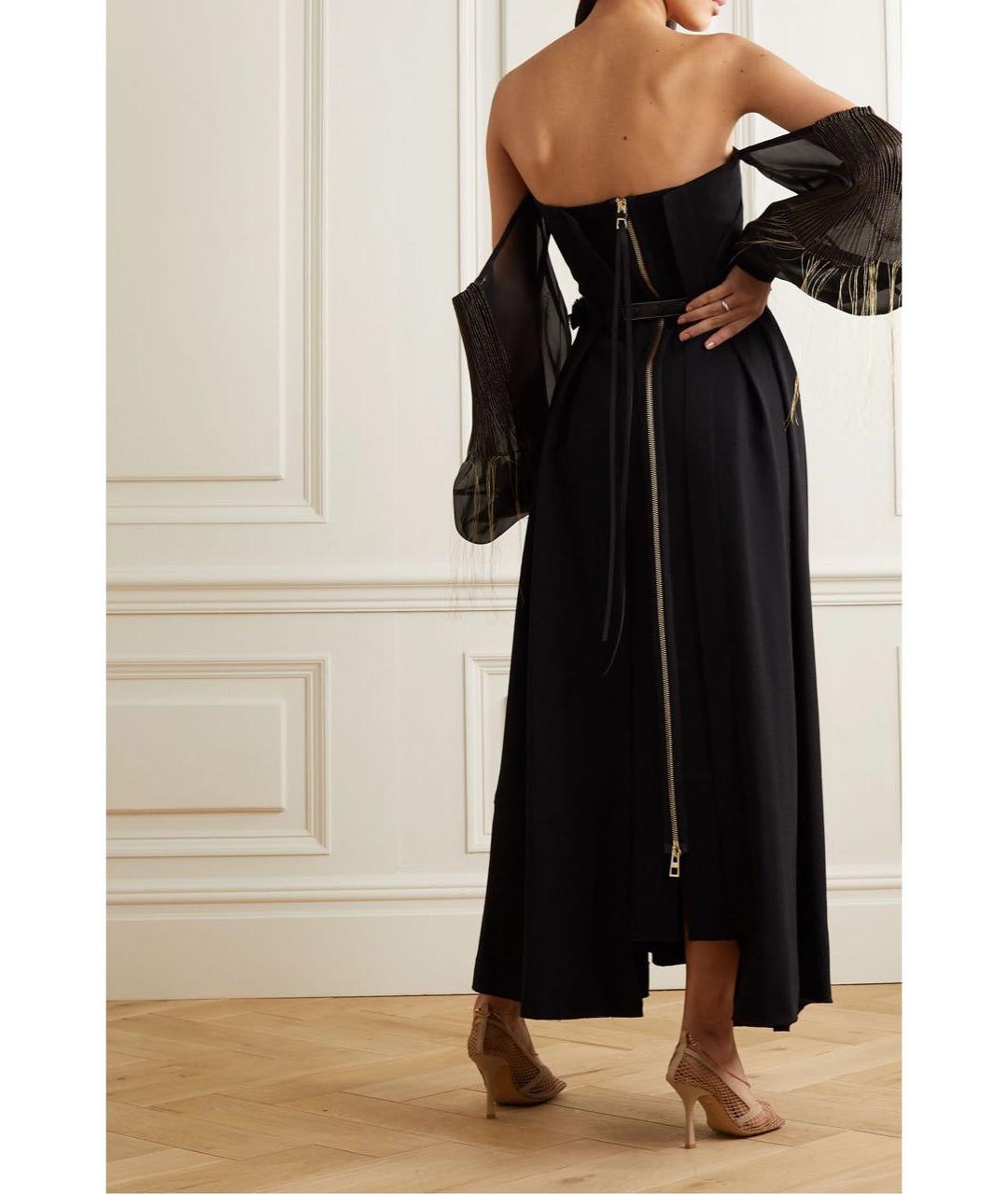 LOEWE Черное шерстяное коктейльное платье, фото 2