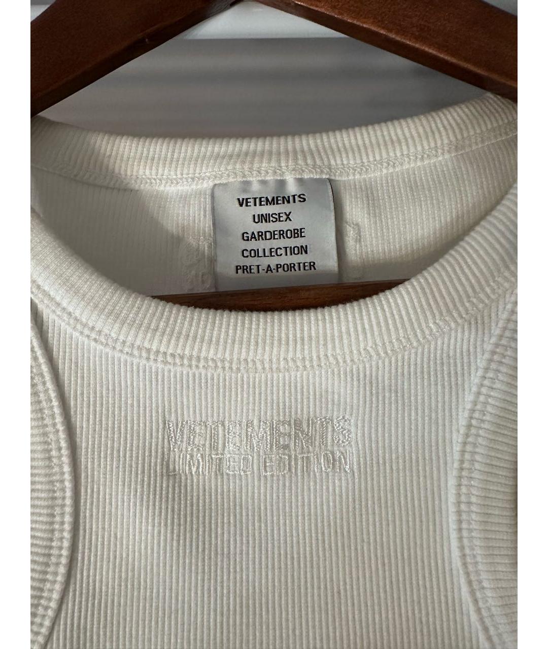 VETEMENTS Белая хлопковая майка, фото 2