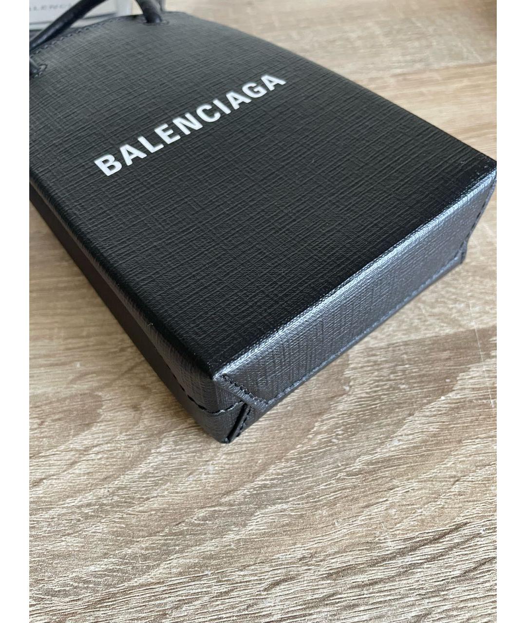 BALENCIAGA Черная кожаная сумка через плечо, фото 6