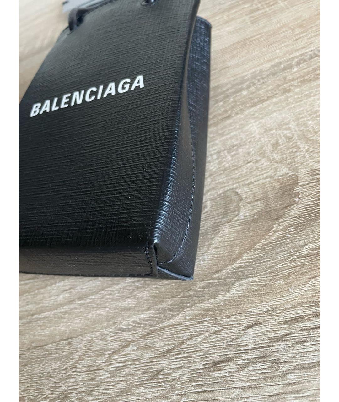 BALENCIAGA Черная кожаная сумка через плечо, фото 5