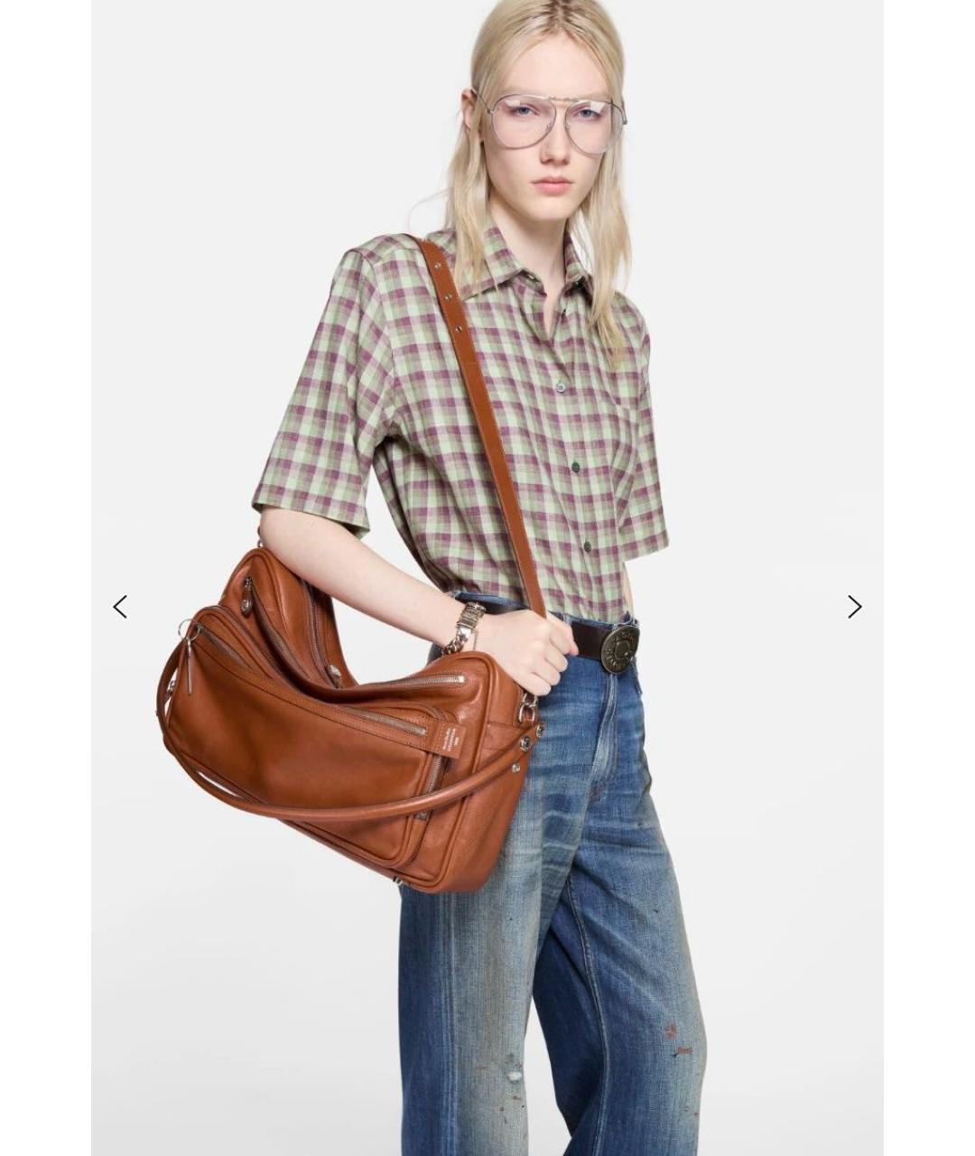ACNE STUDIOS Коричневая кожаная сумка через плечо, фото 8