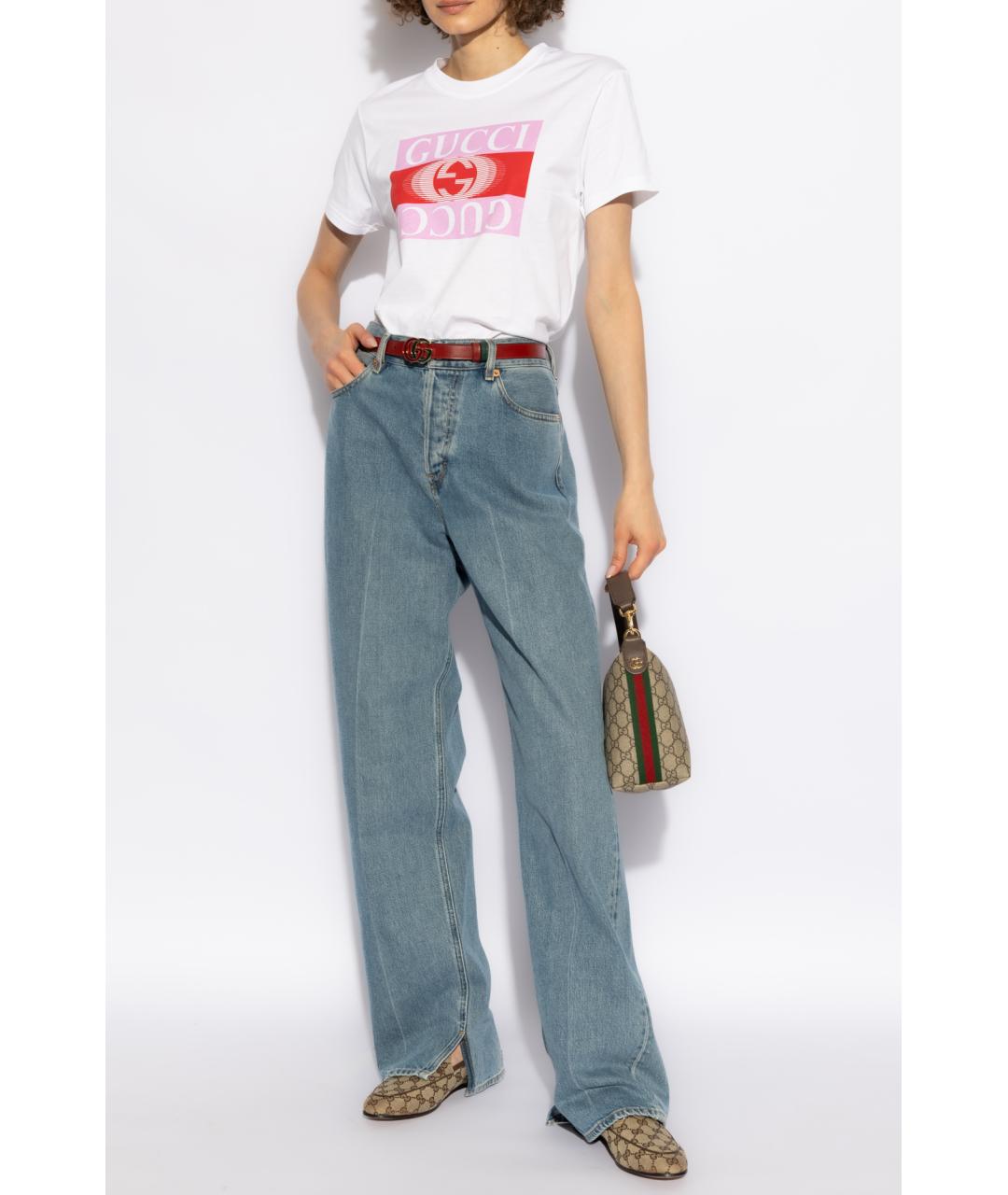 GUCCI Синие хлопковые прямые джинсы, фото 4