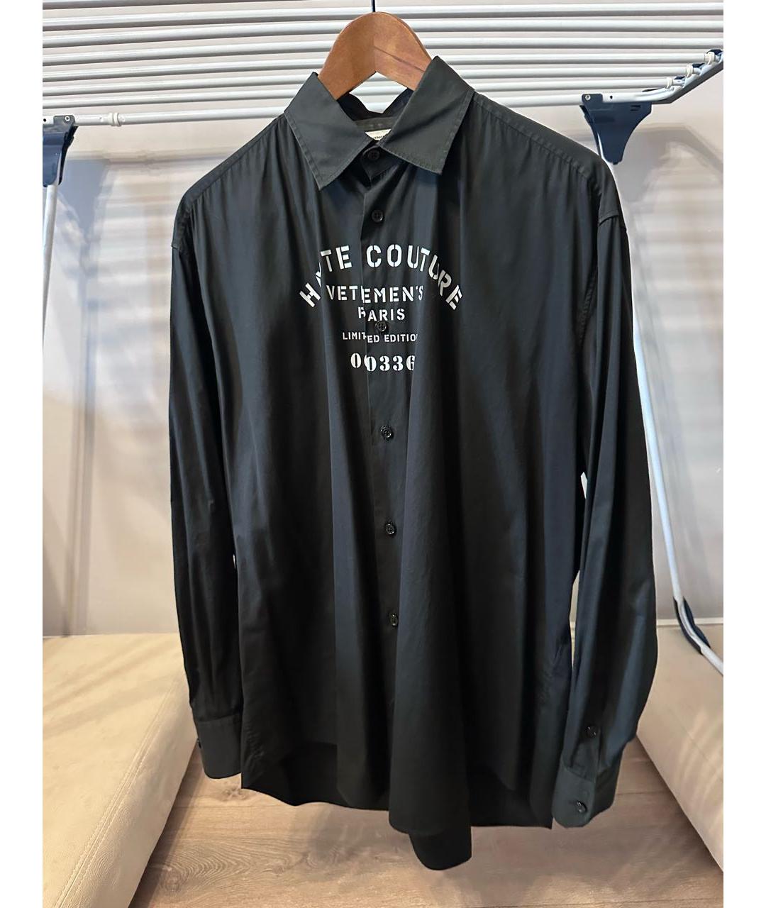 VETEMENTS Черная хлопковая кэжуал рубашка, фото 5