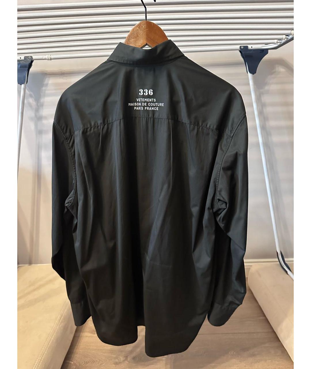 VETEMENTS Черная хлопковая кэжуал рубашка, фото 2