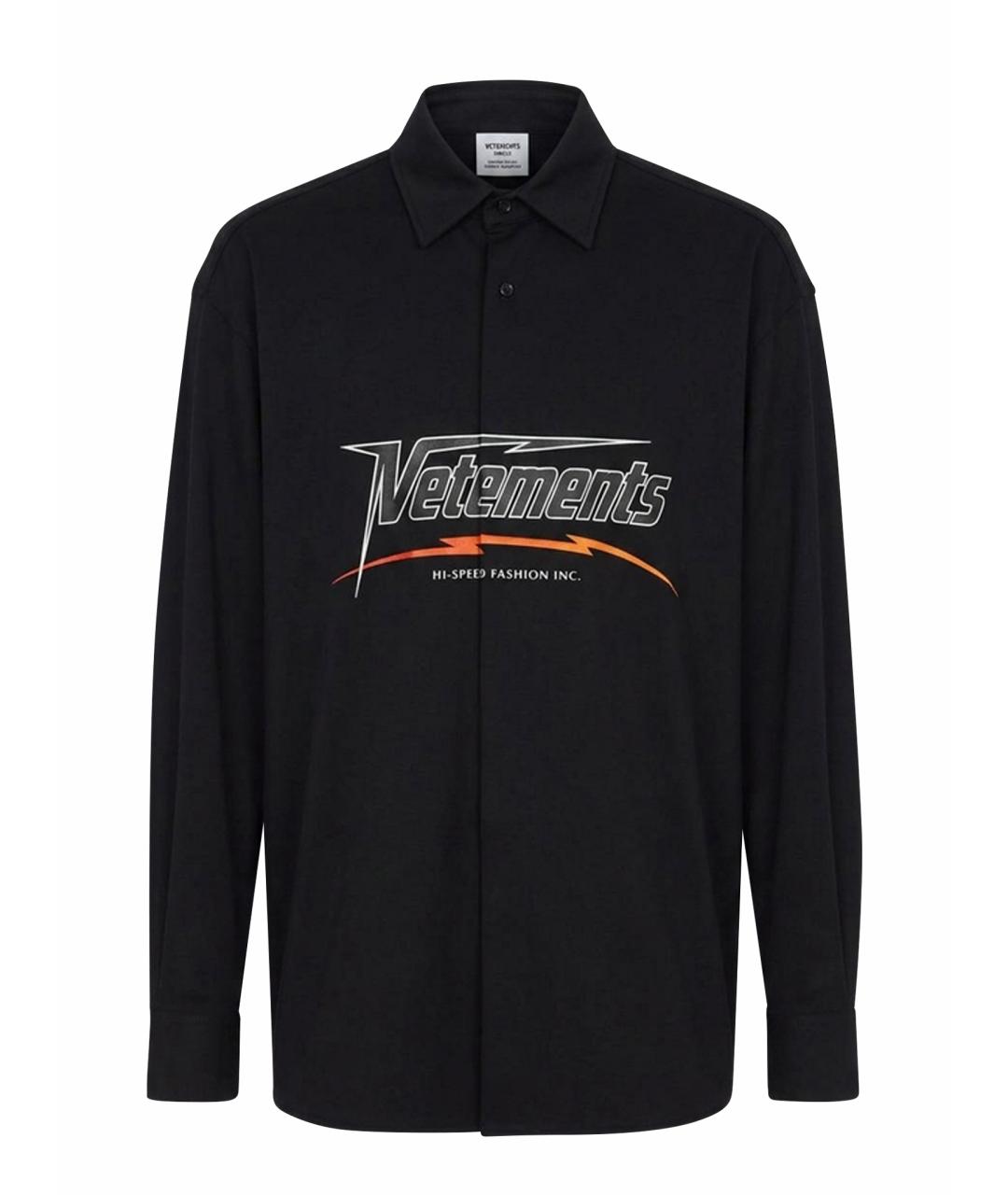 VETEMENTS Черная хлопковая кэжуал рубашка, фото 1