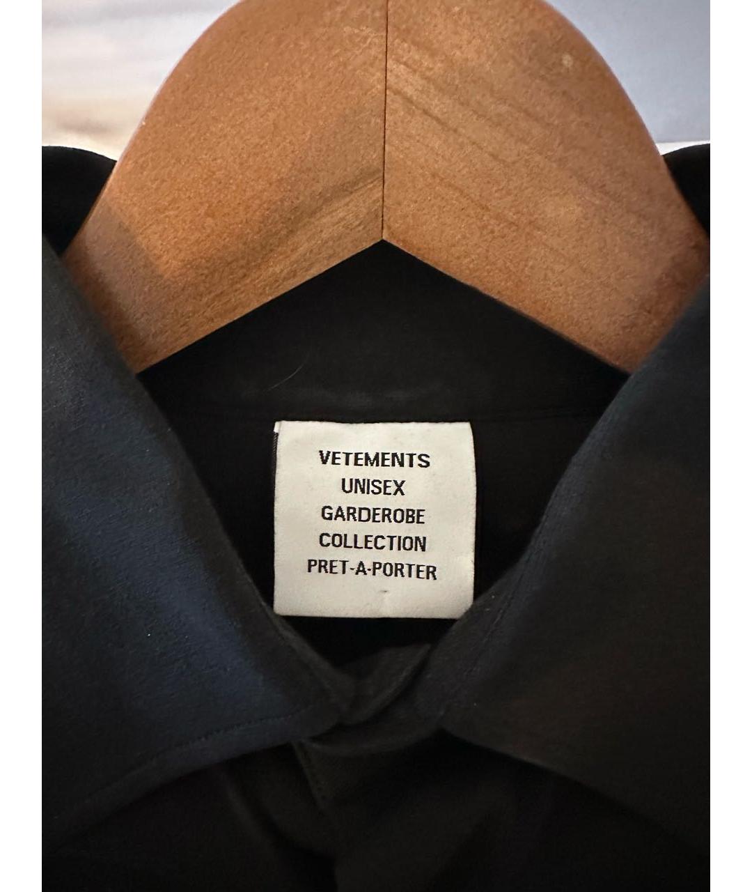VETEMENTS Черная хлопковая кэжуал рубашка, фото 3