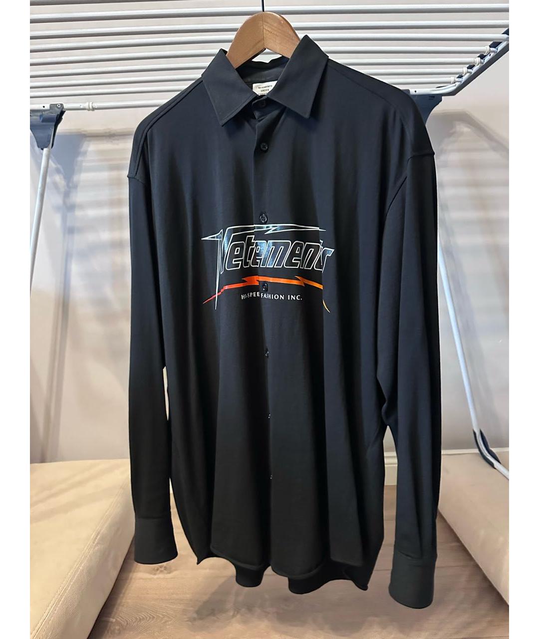 VETEMENTS Черная хлопковая кэжуал рубашка, фото 5