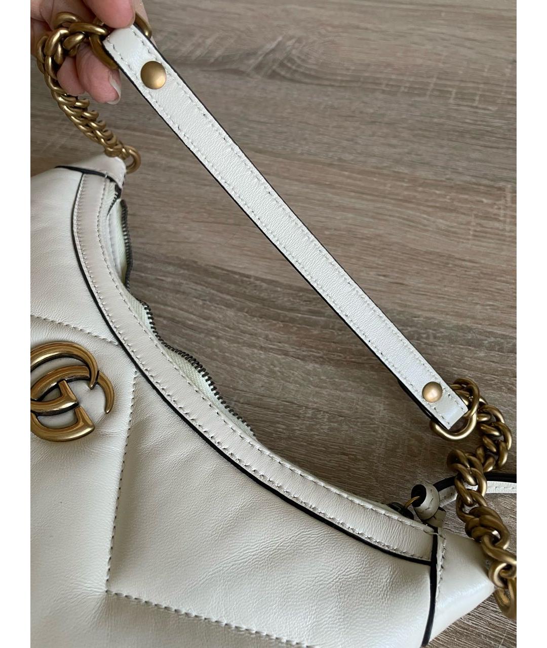 GUCCI Белая кожаная сумка через плечо, фото 8