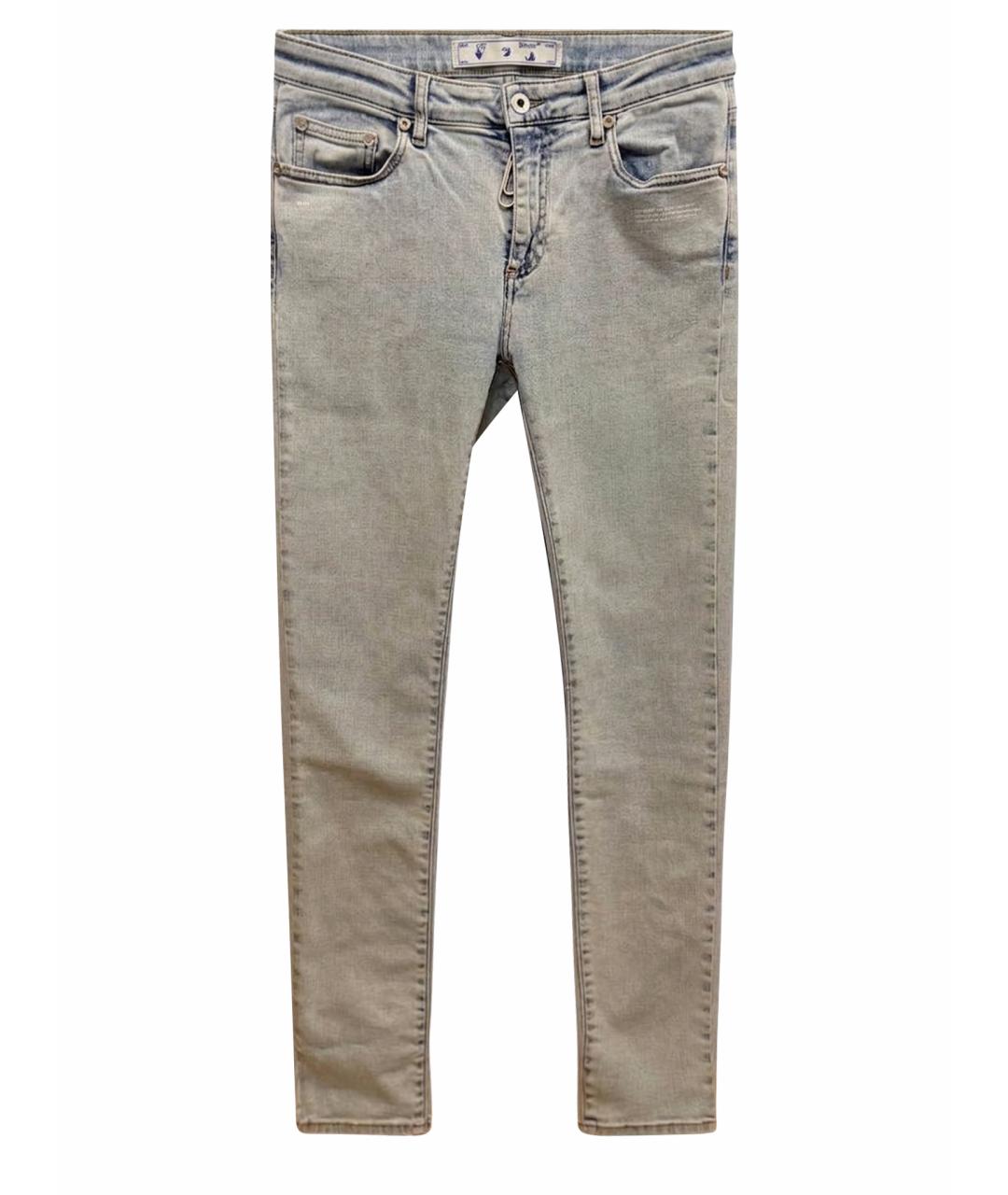 OFF-WHITE Голубые джинсы слим, фото 1