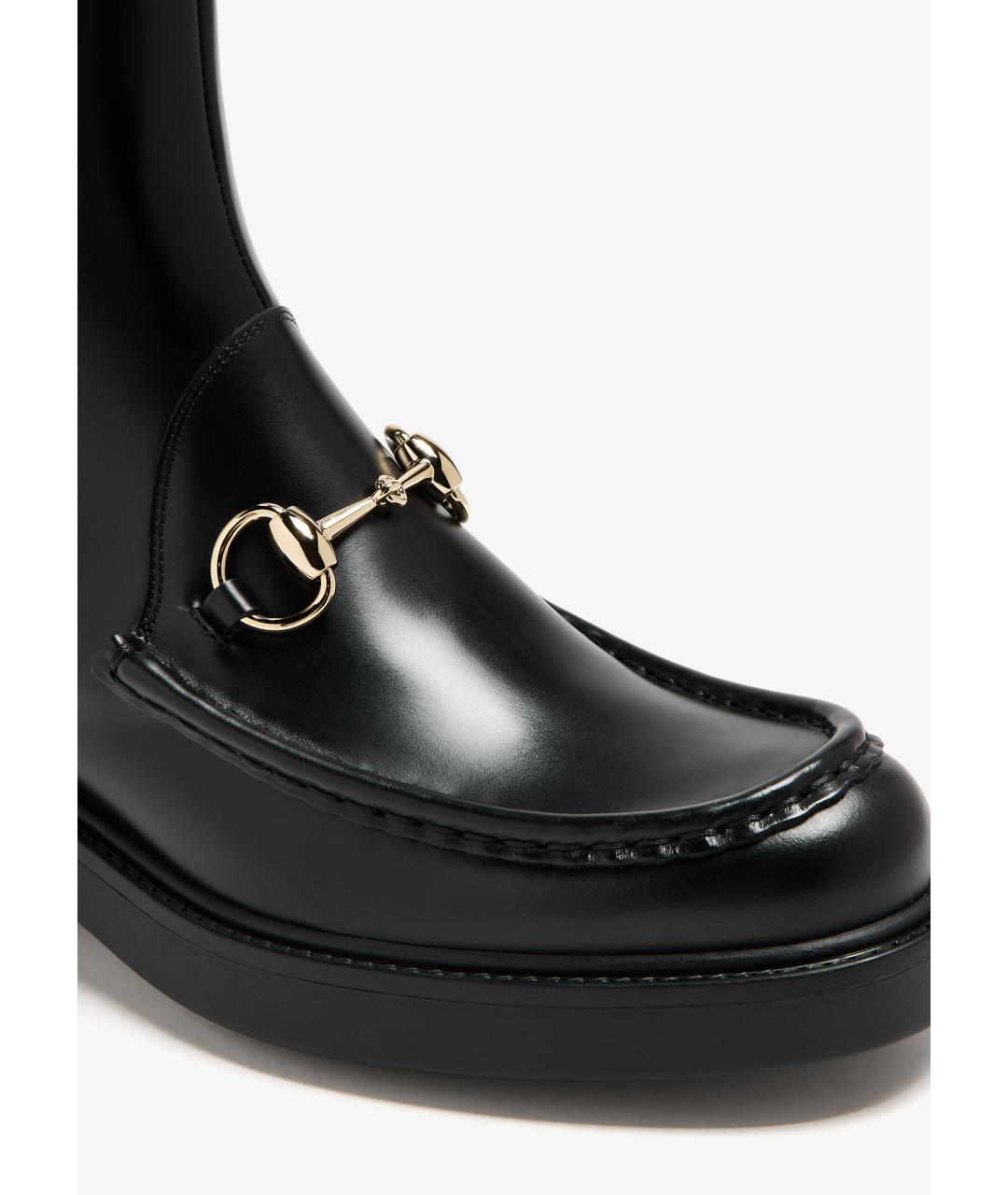 GUCCI Черные кожаные полусапоги, фото 6
