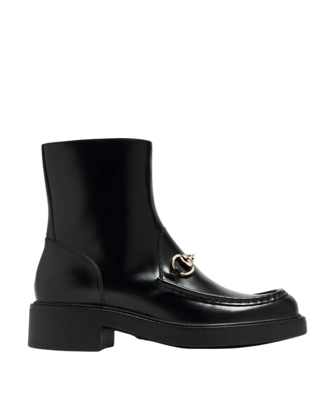 GUCCI Черные кожаные полусапоги, фото 1