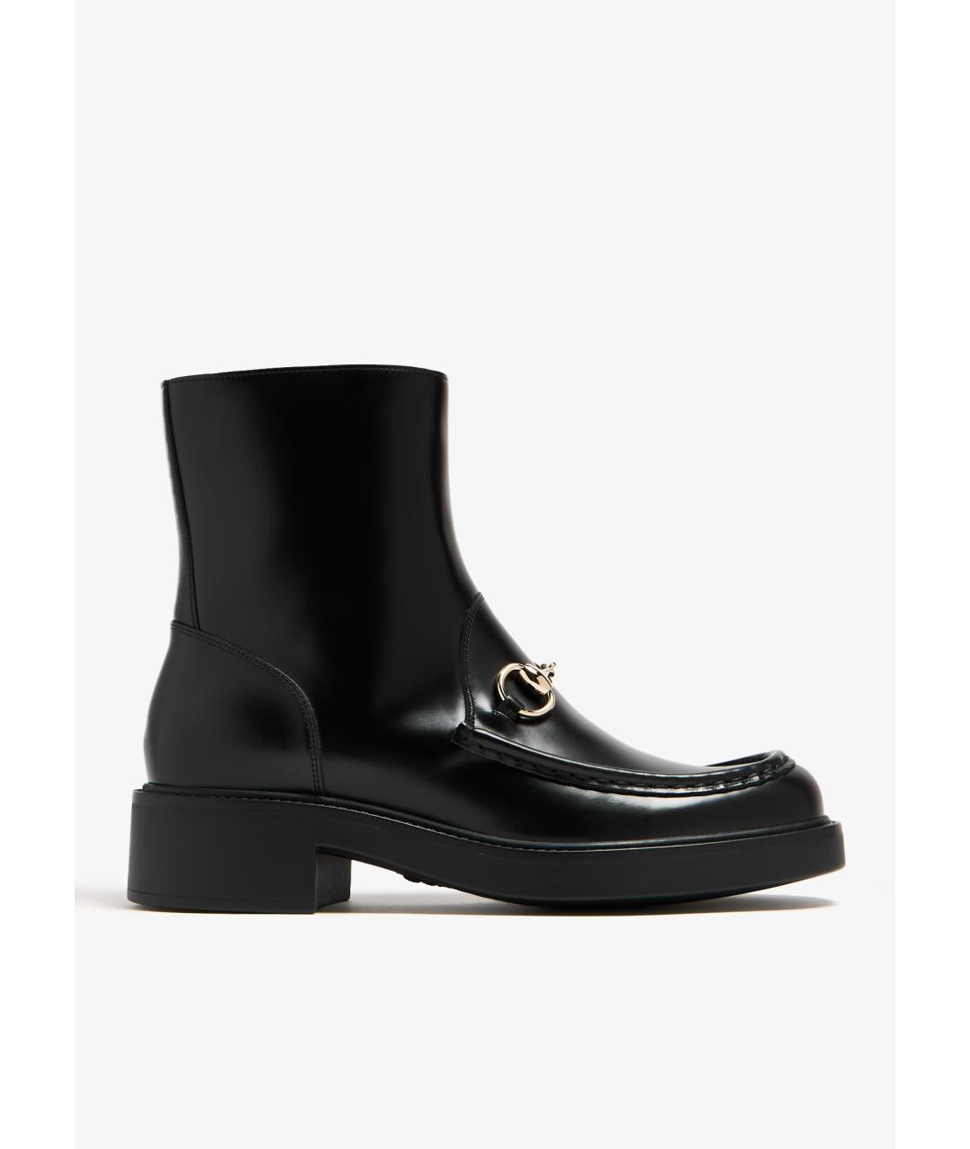GUCCI Черные кожаные полусапоги, фото 10