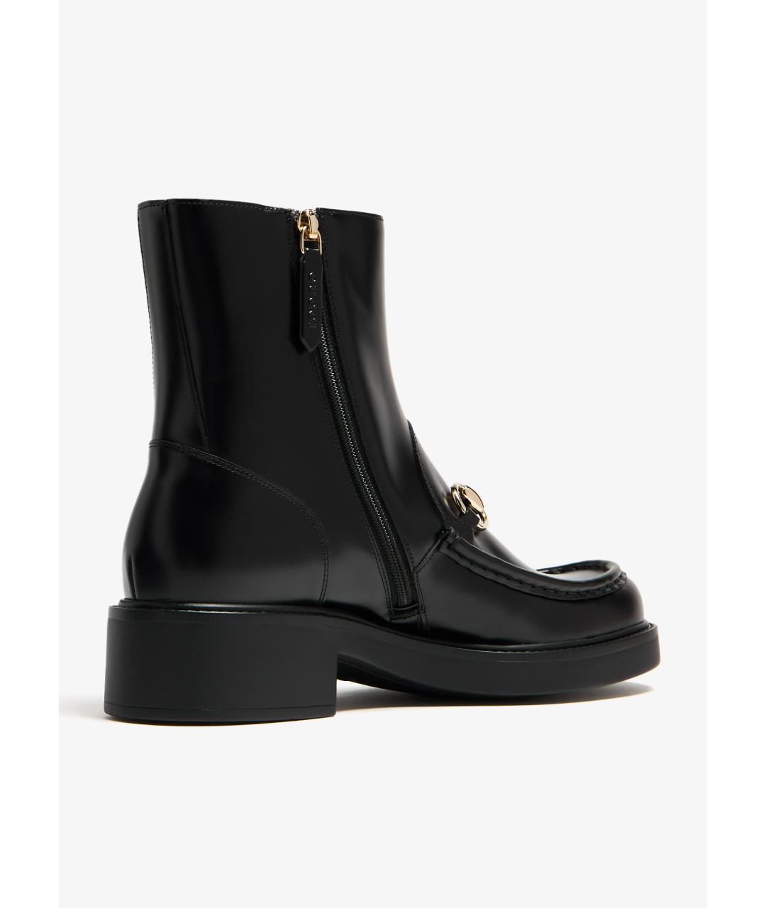 GUCCI Черные кожаные полусапоги, фото 3