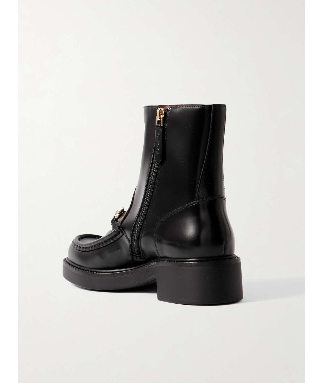GUCCI Черные кожаные полусапоги, фото 4