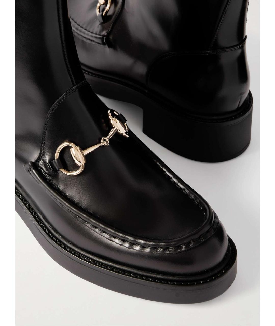 GUCCI Черные кожаные полусапоги, фото 7