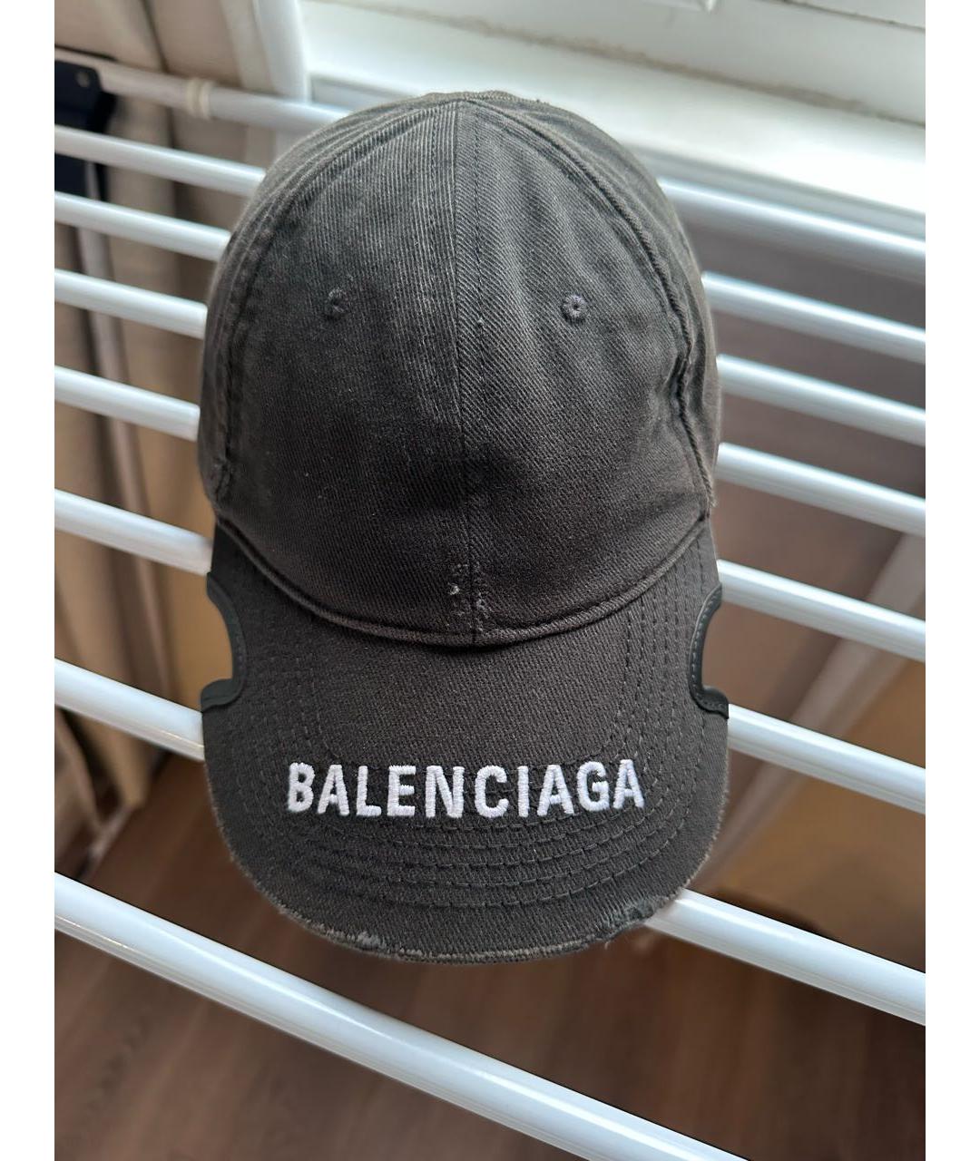 BALENCIAGA Антрацитовая хлопковая кепка/бейсболка, фото 5